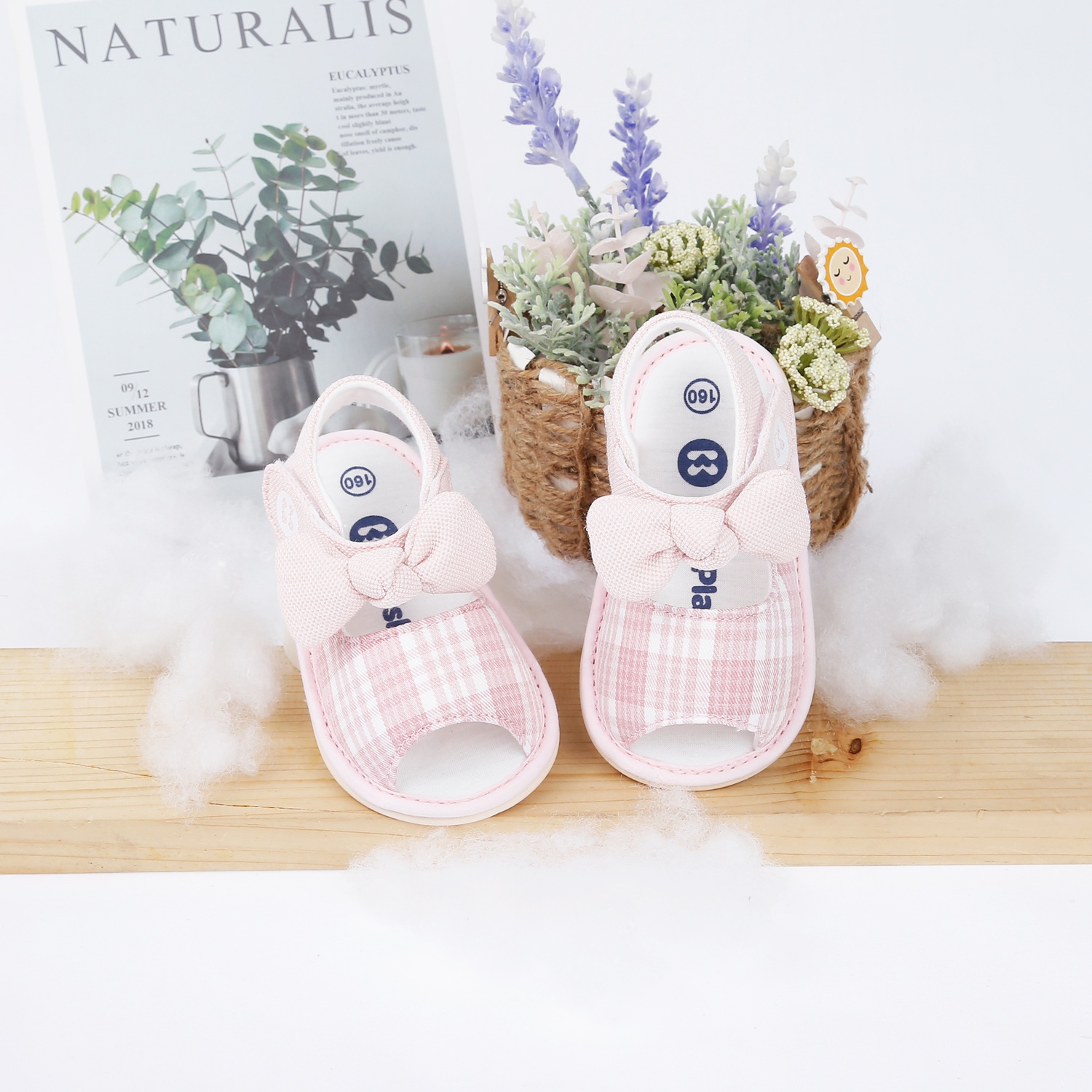 Dép sandal tập đi KidsPlaza đính nơ 23K-S7 (Hồng) hình 1