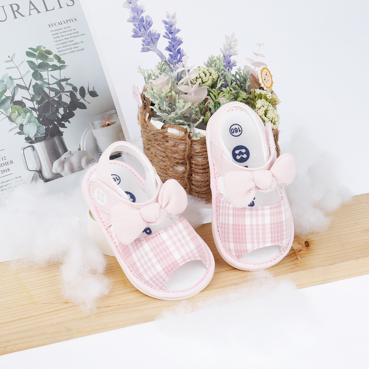 Dép sandal tập đi KidsPlaza đính nơ 23K-S7 (Hồng) hình 2