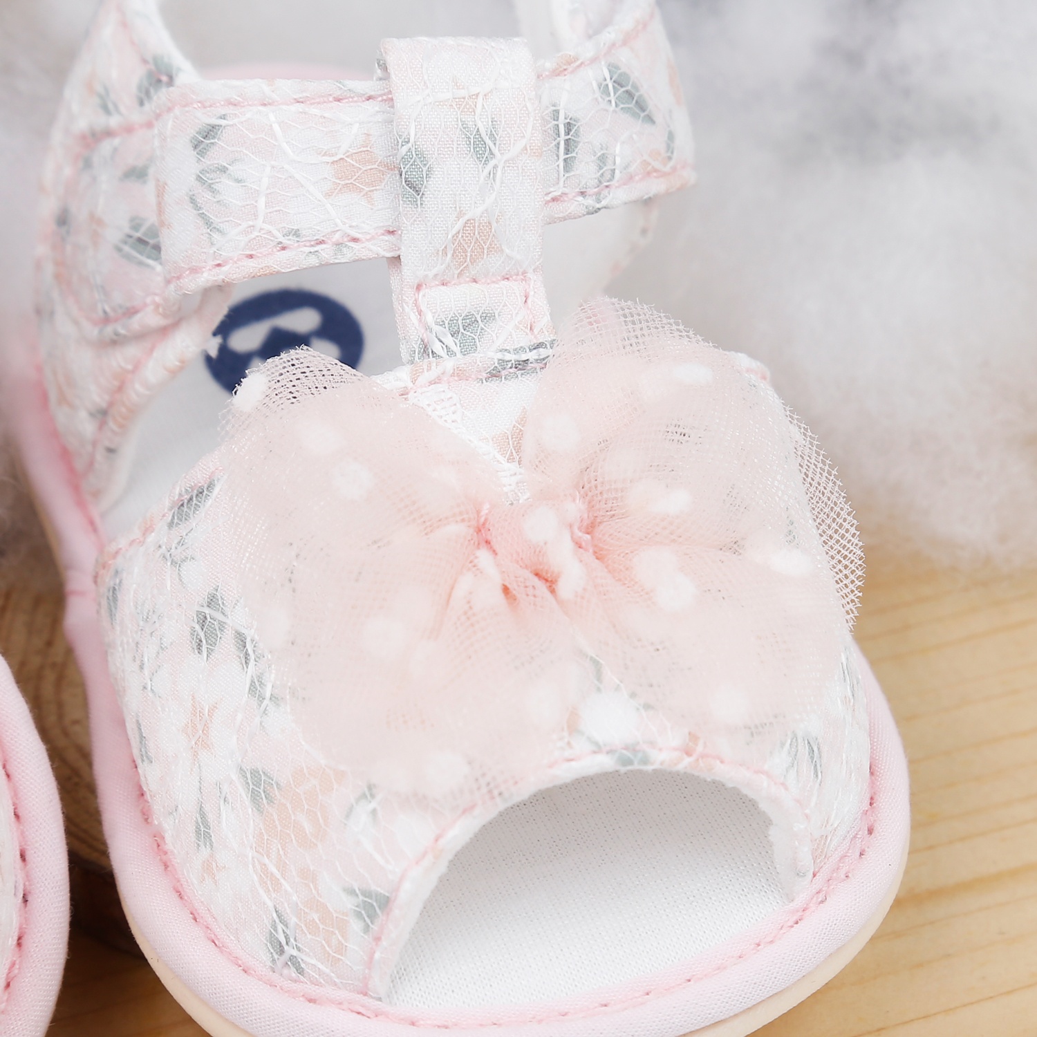 Dép sandal tập đi KidsPlaza ren nơ 23K-S8 (Hồng) hình 2