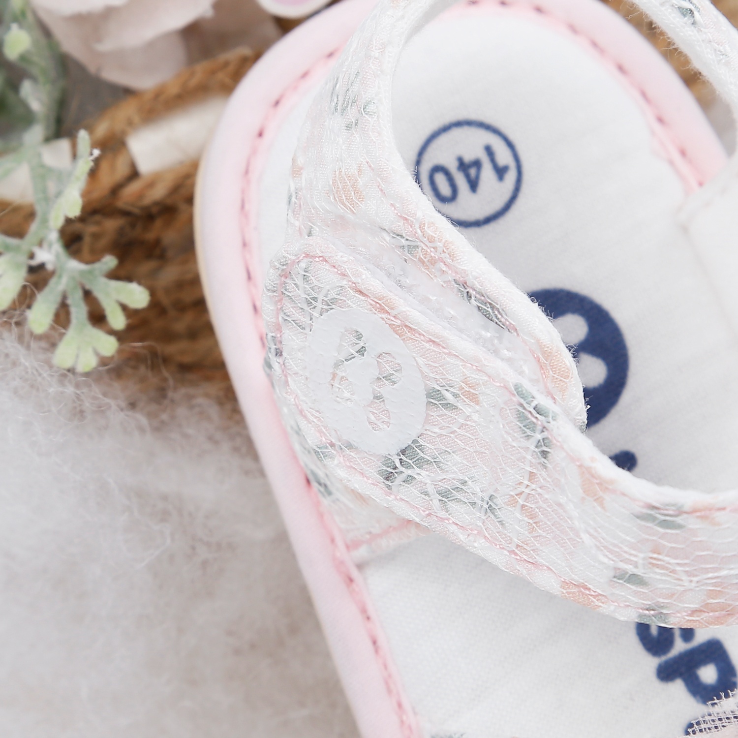 Dép sandal tập đi KidsPlaza ren nơ 23K-S8 (Hồng) hình 3