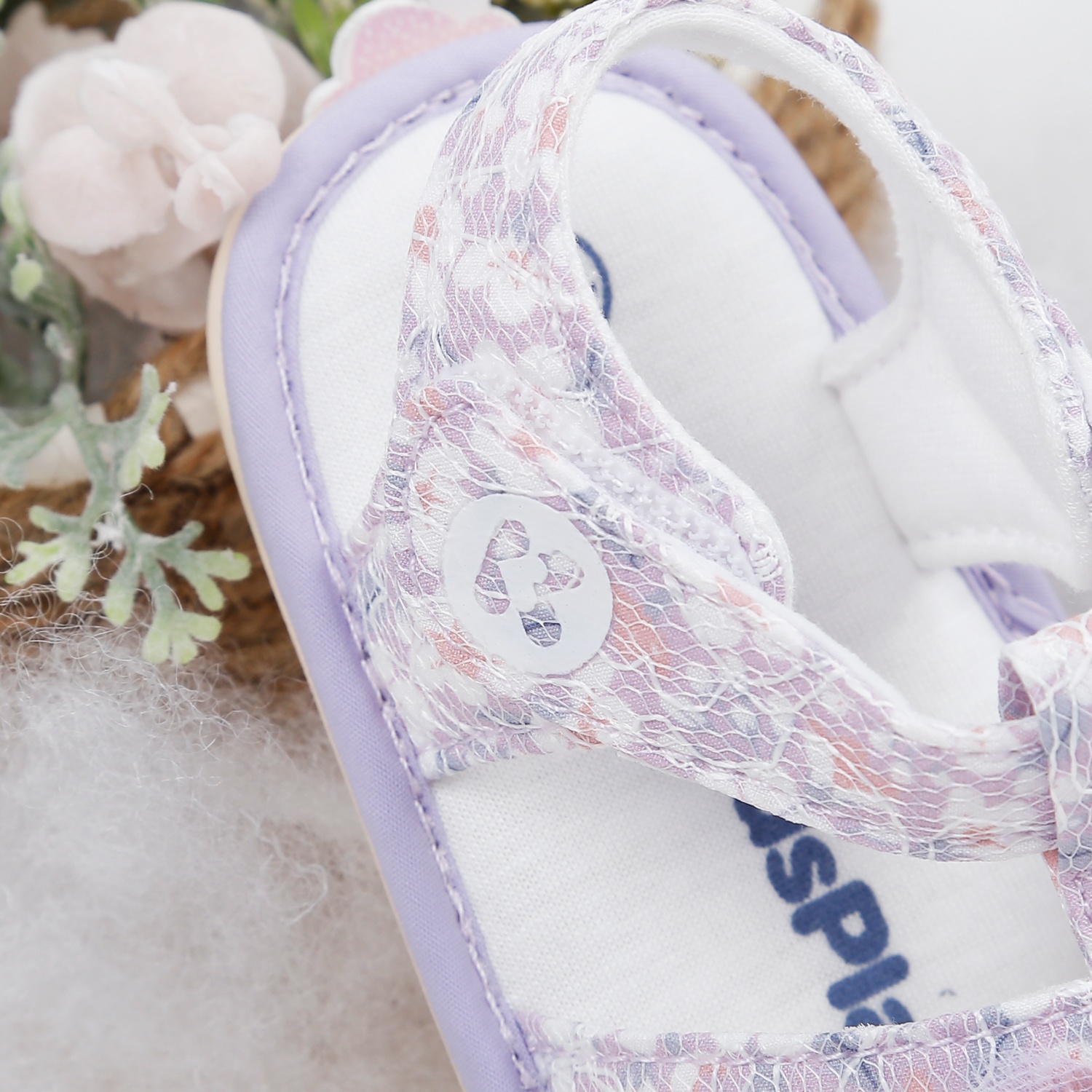 Dép sandal tập đi KidsPlaza ren nơ 23K-S8 (Tím) hình 3