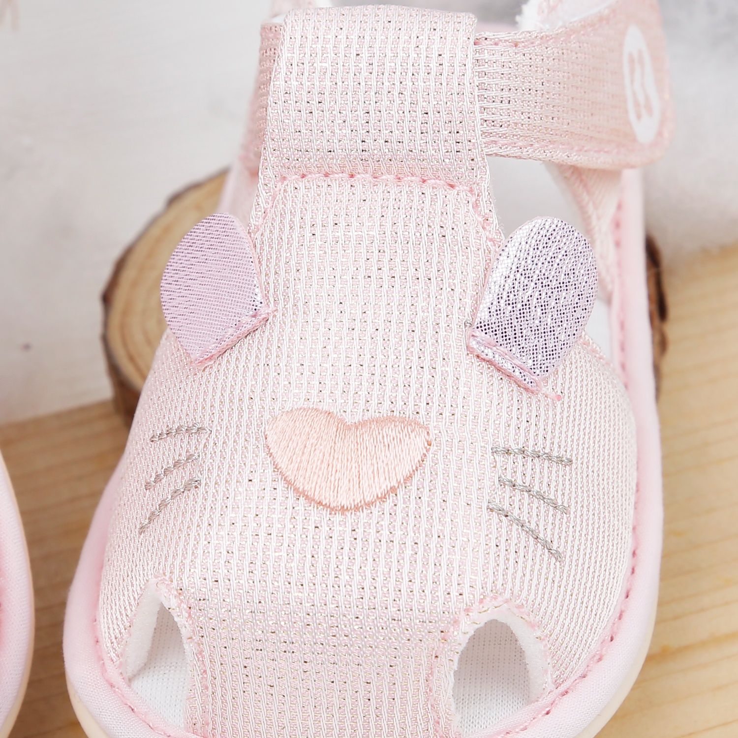 Dép sandal tập đi KidsPlaza thêu hình chú chuột 23K-S11 (Hồng) hình 2