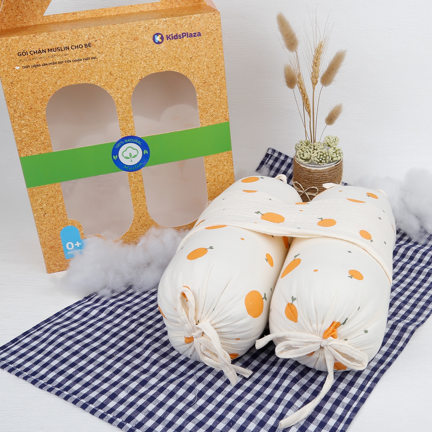 Gối chặn Kids Plaza Muslin hình quả PG23 hình 1