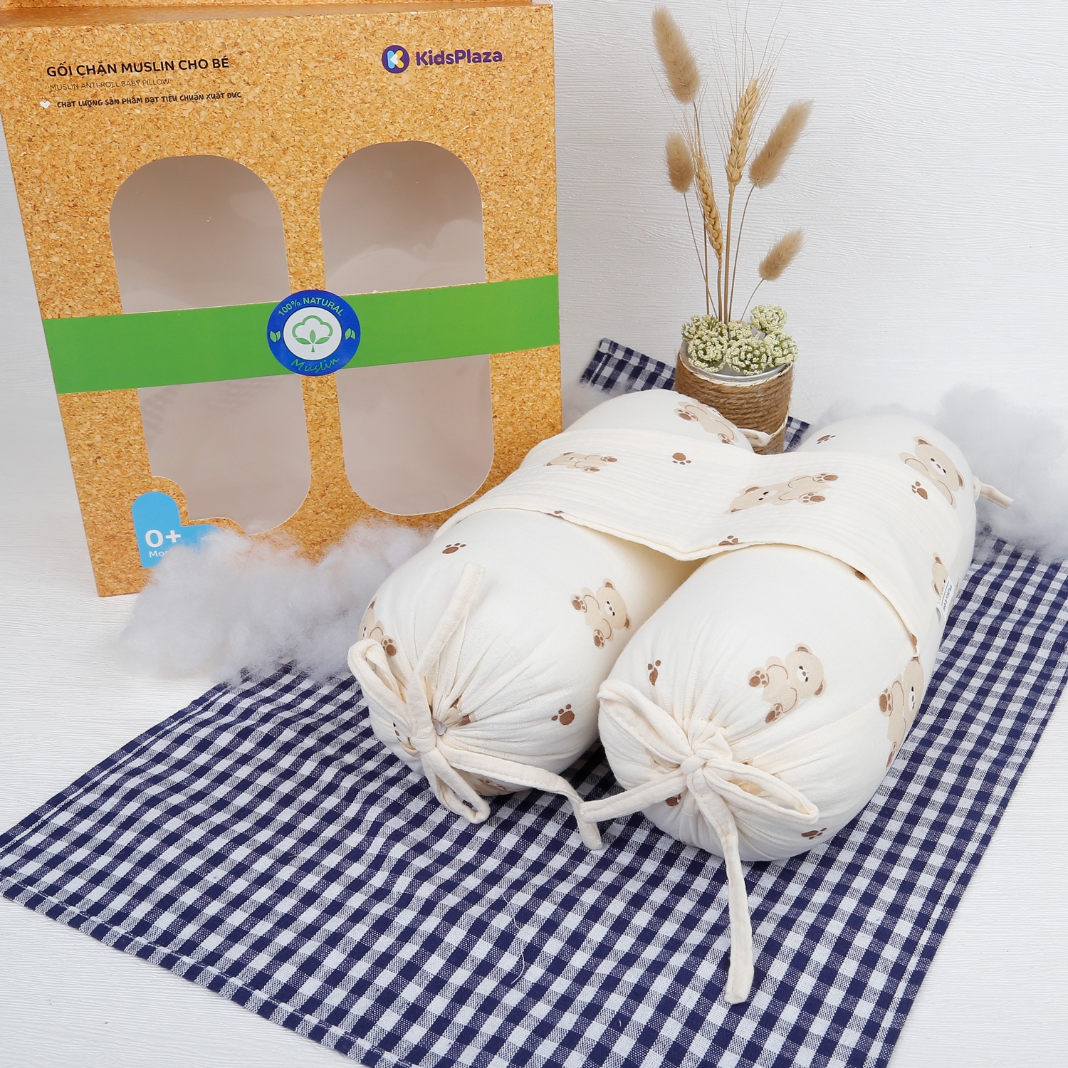 Gối chặn KidsPlaza Muslin gấu PG23 hình 1
