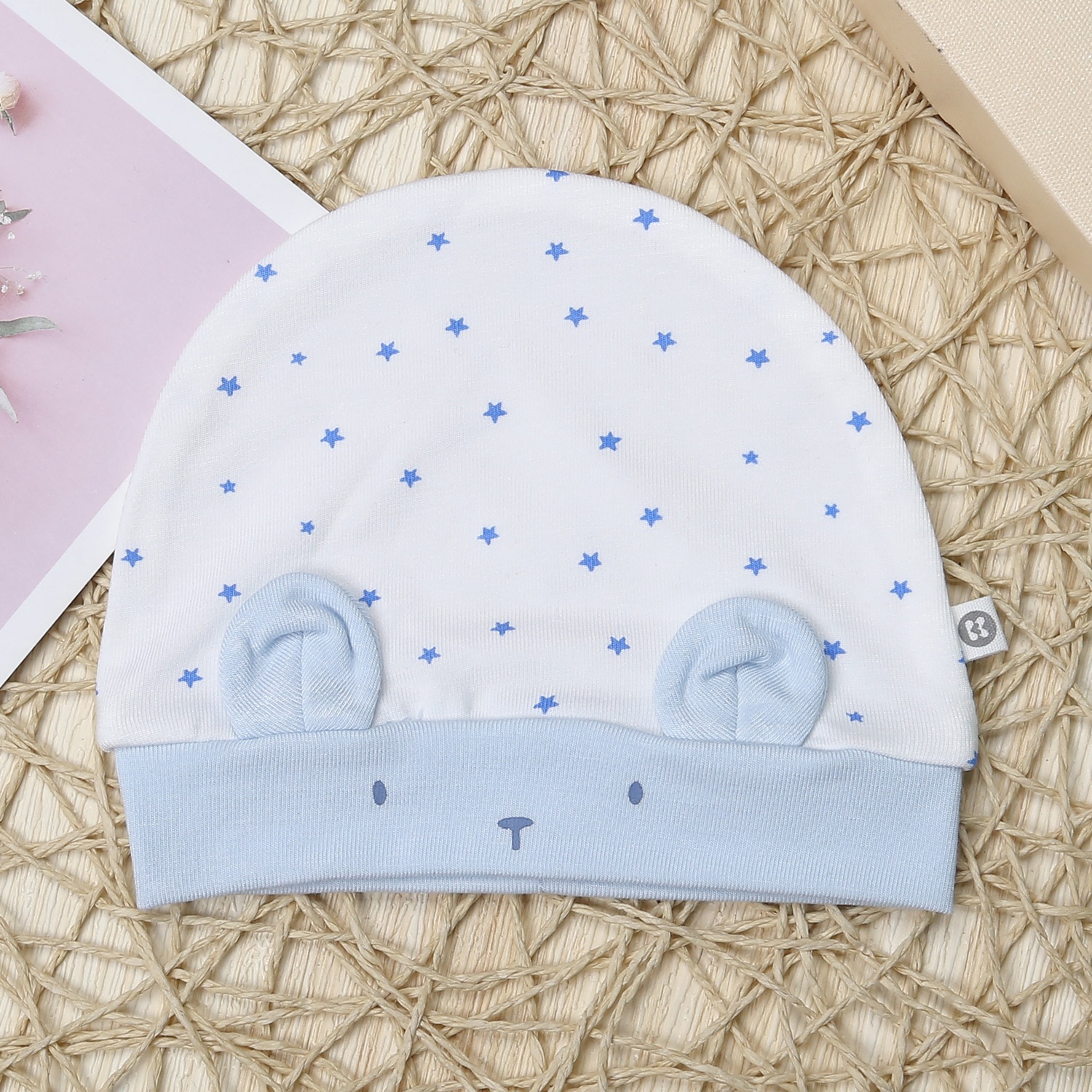 Mũ sơ sinh KidsPlaza Otis in sao ND23T (Trắng xanh) hình 1