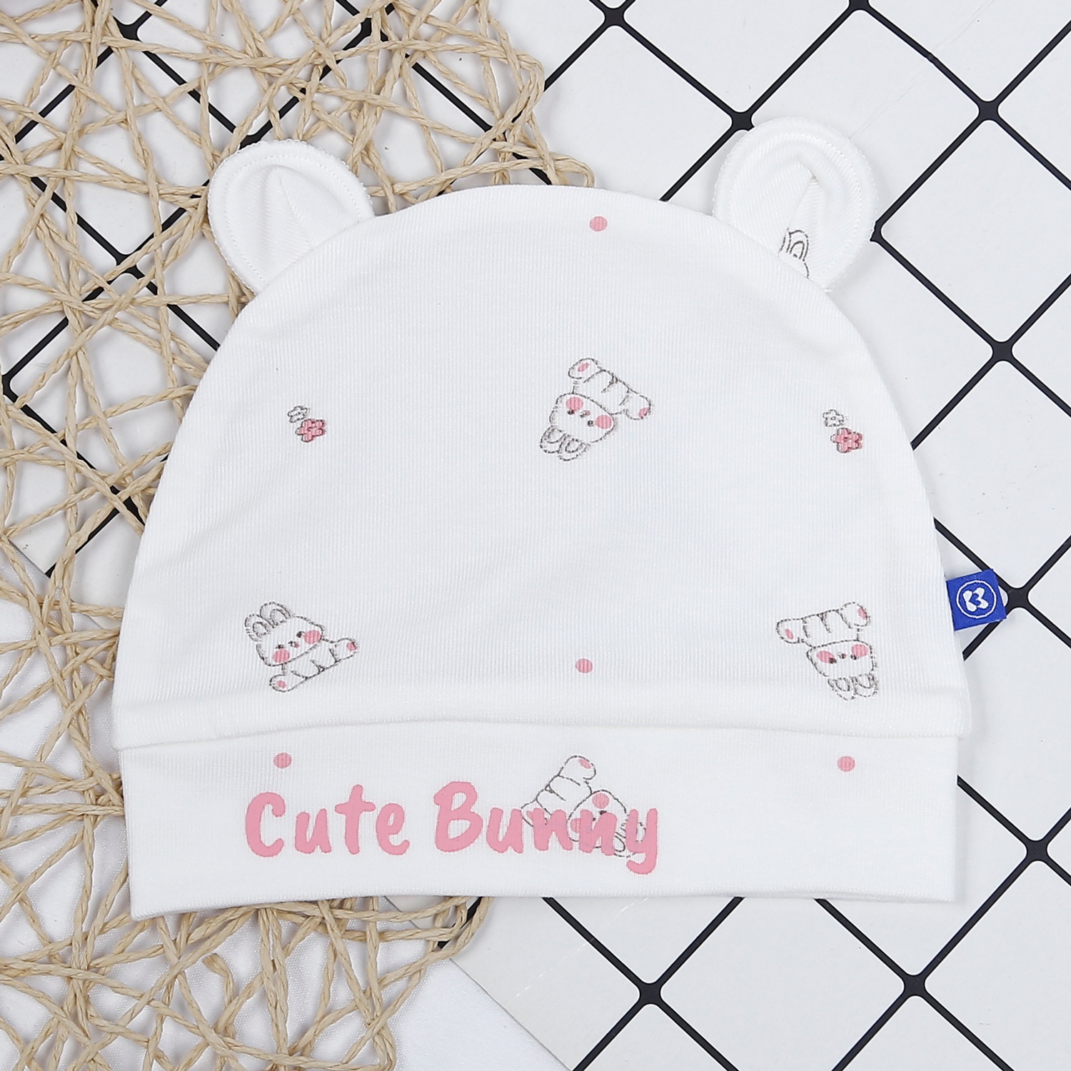 Mũ sơ sinh KidsPlaza Otis ND23T (Trắng hồng) hình 1