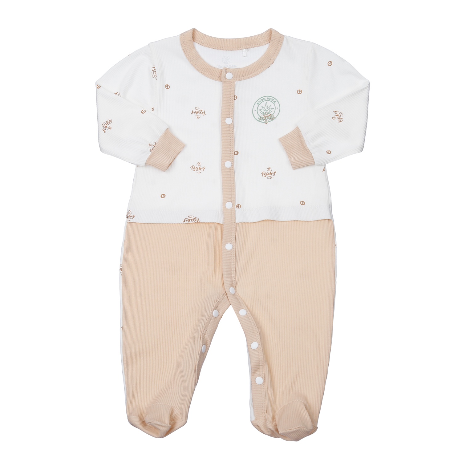 Bộ body dài tay bé trai KidsPlaza Fresh air ND23H (Trắng) hình 1