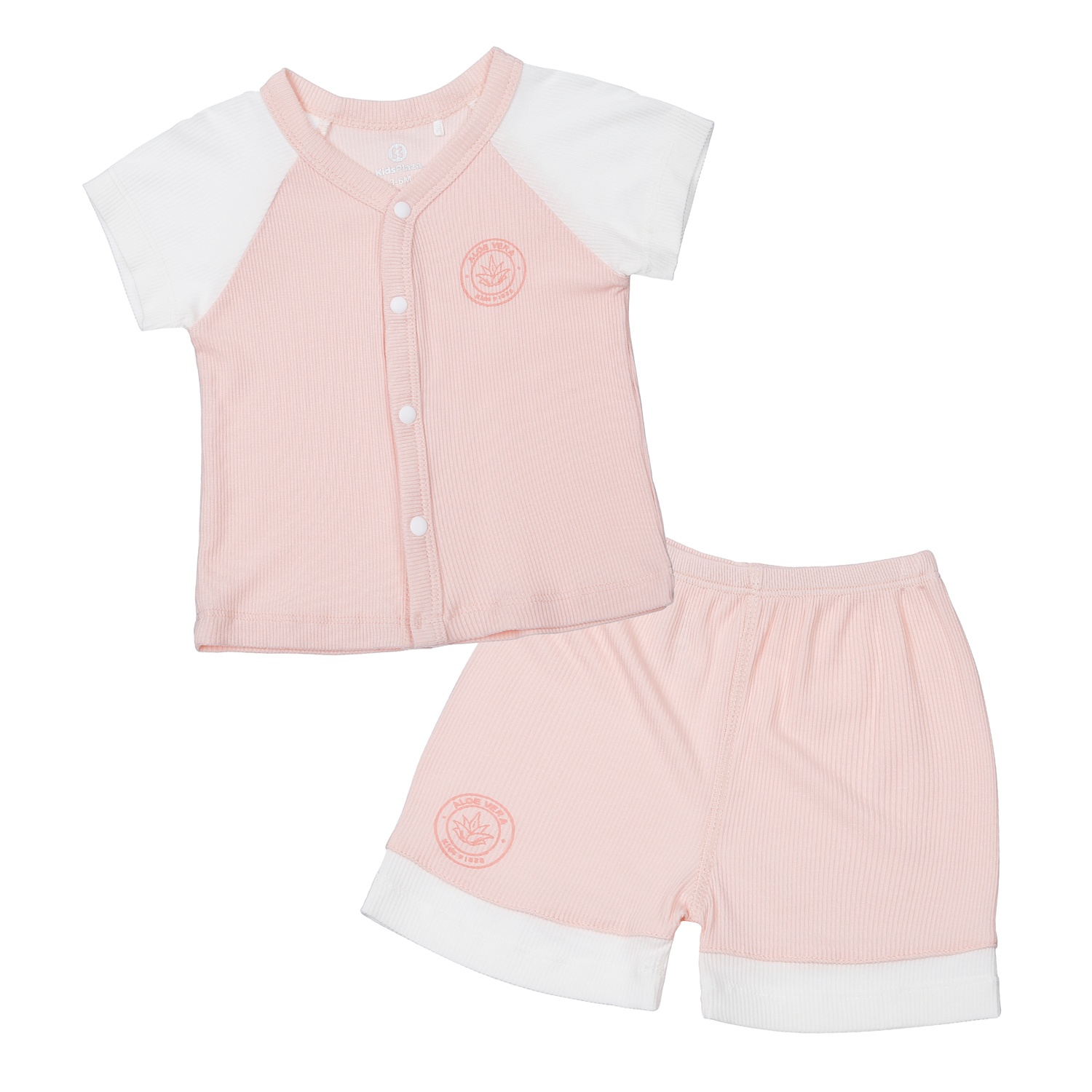 Bộ quần áo cộc tay cài giữa KidsPlaza Fresh air ND23H (Hồng)