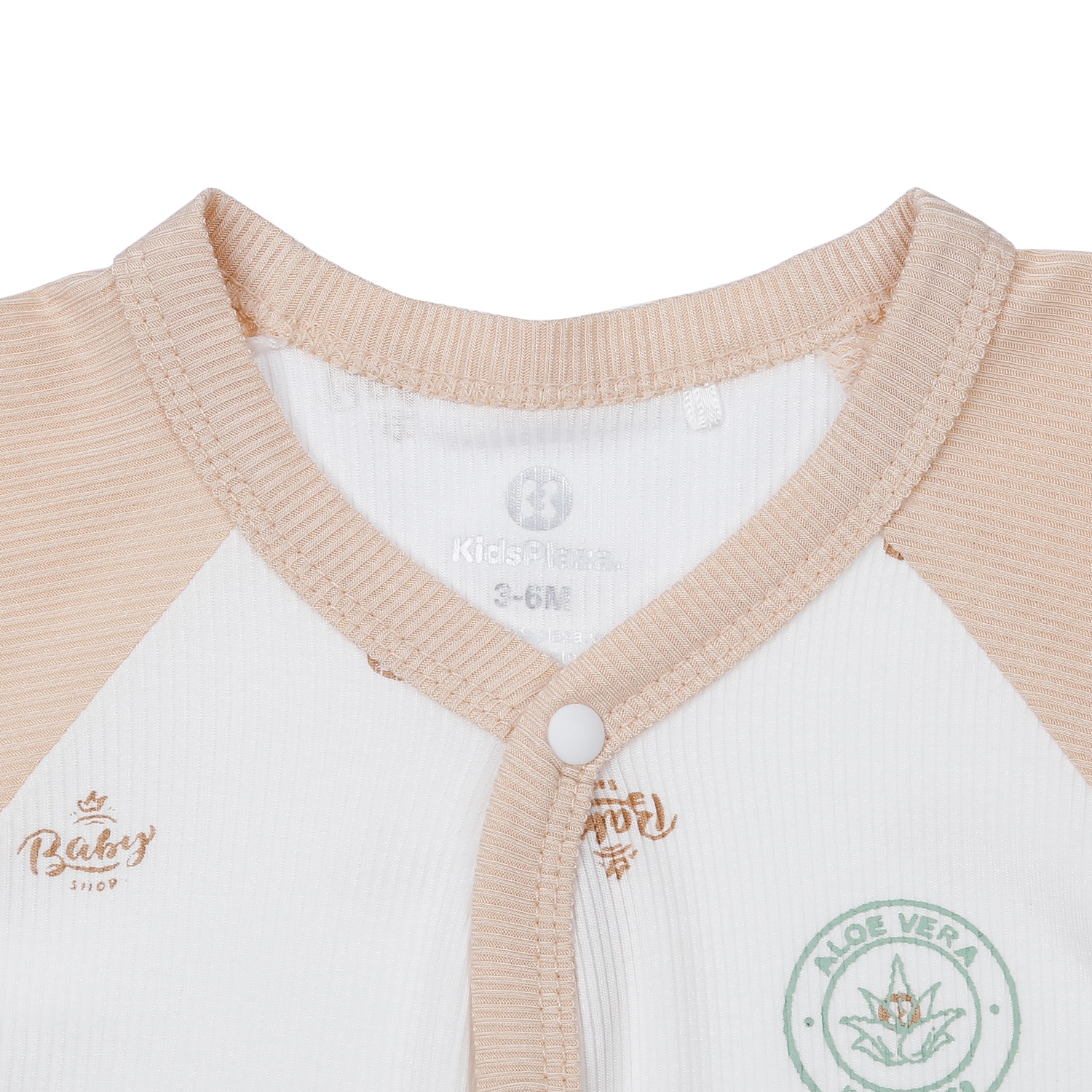 Bộ quần áo cộc tay cài giữa KidsPlaza Fresh air ND23H ( Trắng)