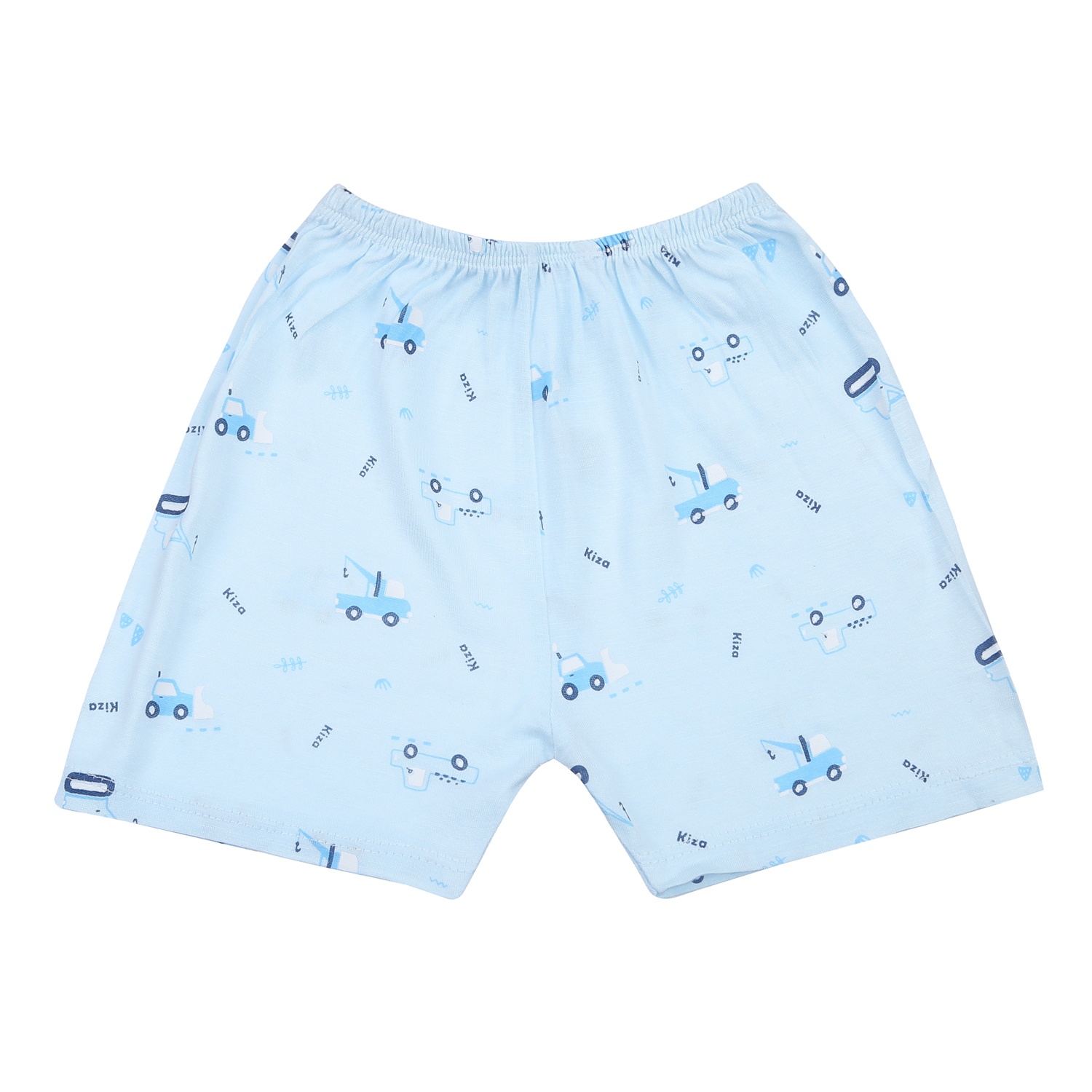 Bộ quần áo cộc tay cài giữa Kiza in máy xúc BA23T (Xanh)
