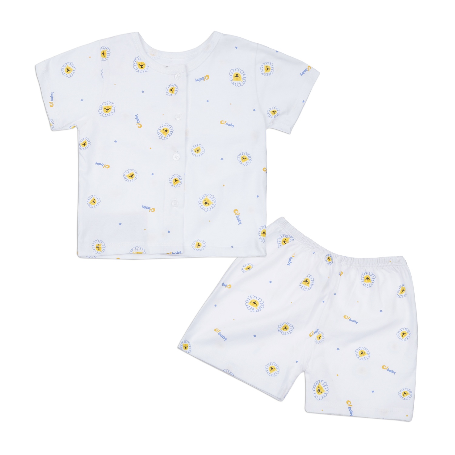Bộ quần áo cộc tay cài giữa O!Baby in sư tử DN23 hình 1
