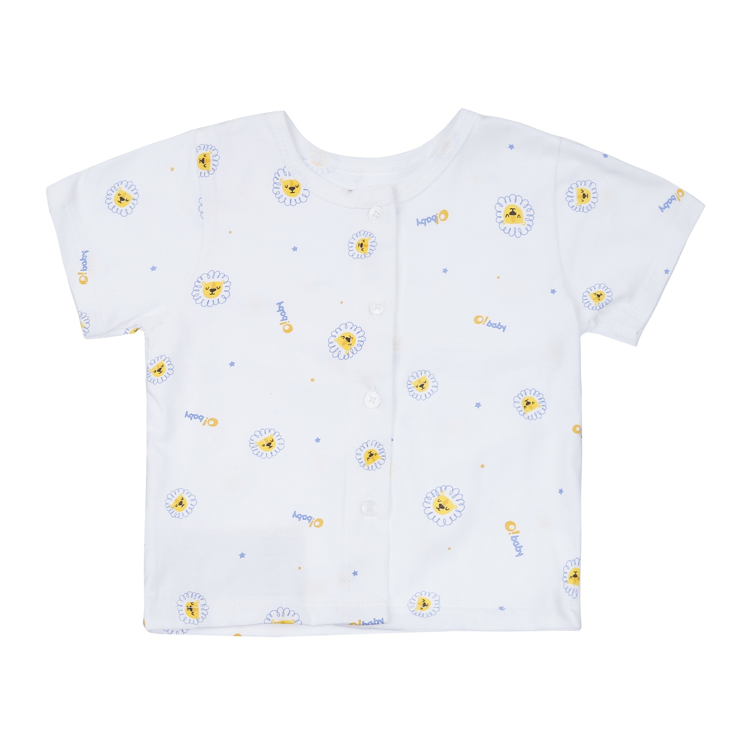Bộ quần áo cộc tay cài giữa O!Baby in sư tử DN23 hình 2