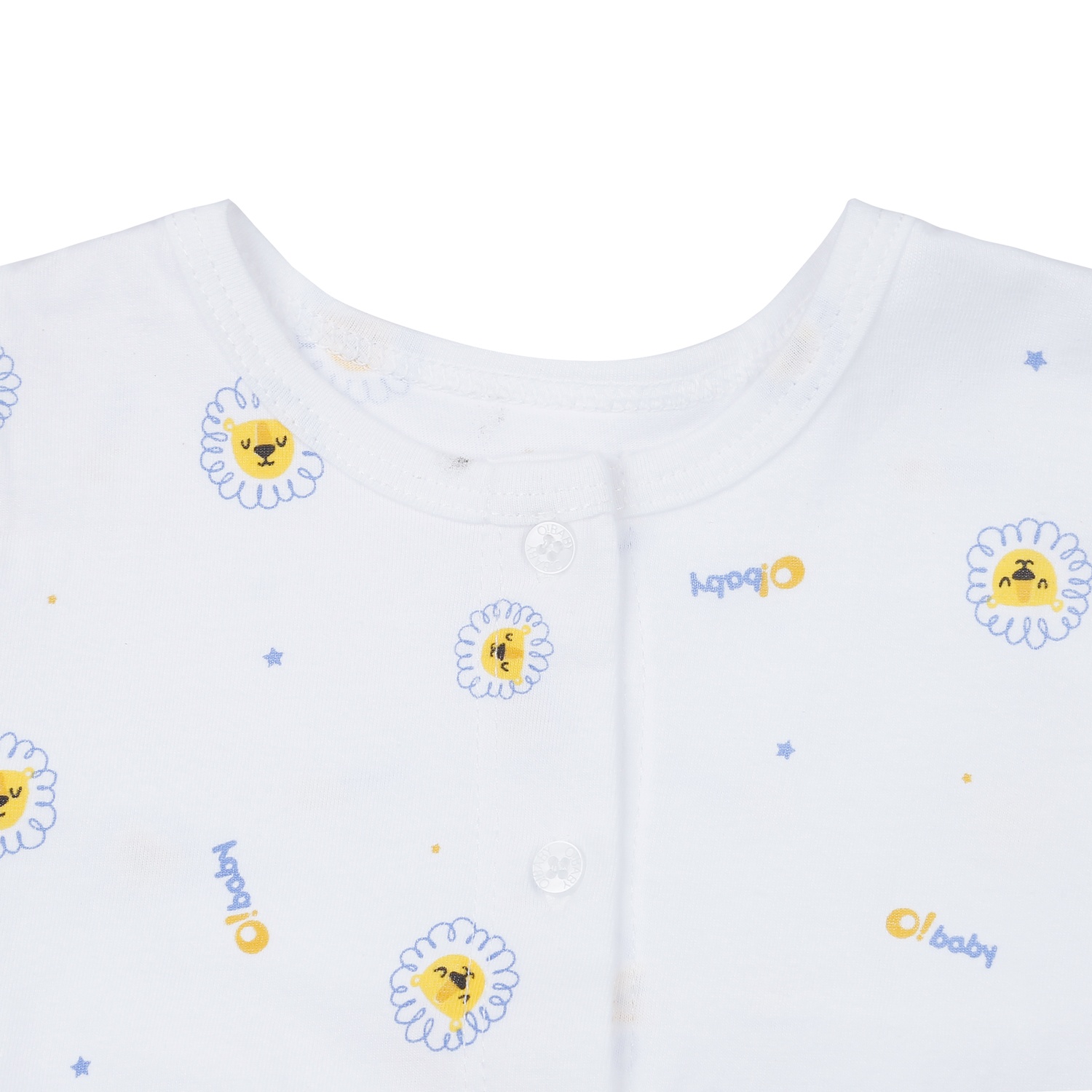 Bộ quần áo cộc tay cài giữa O!Baby in sư tử DN23 hình 3