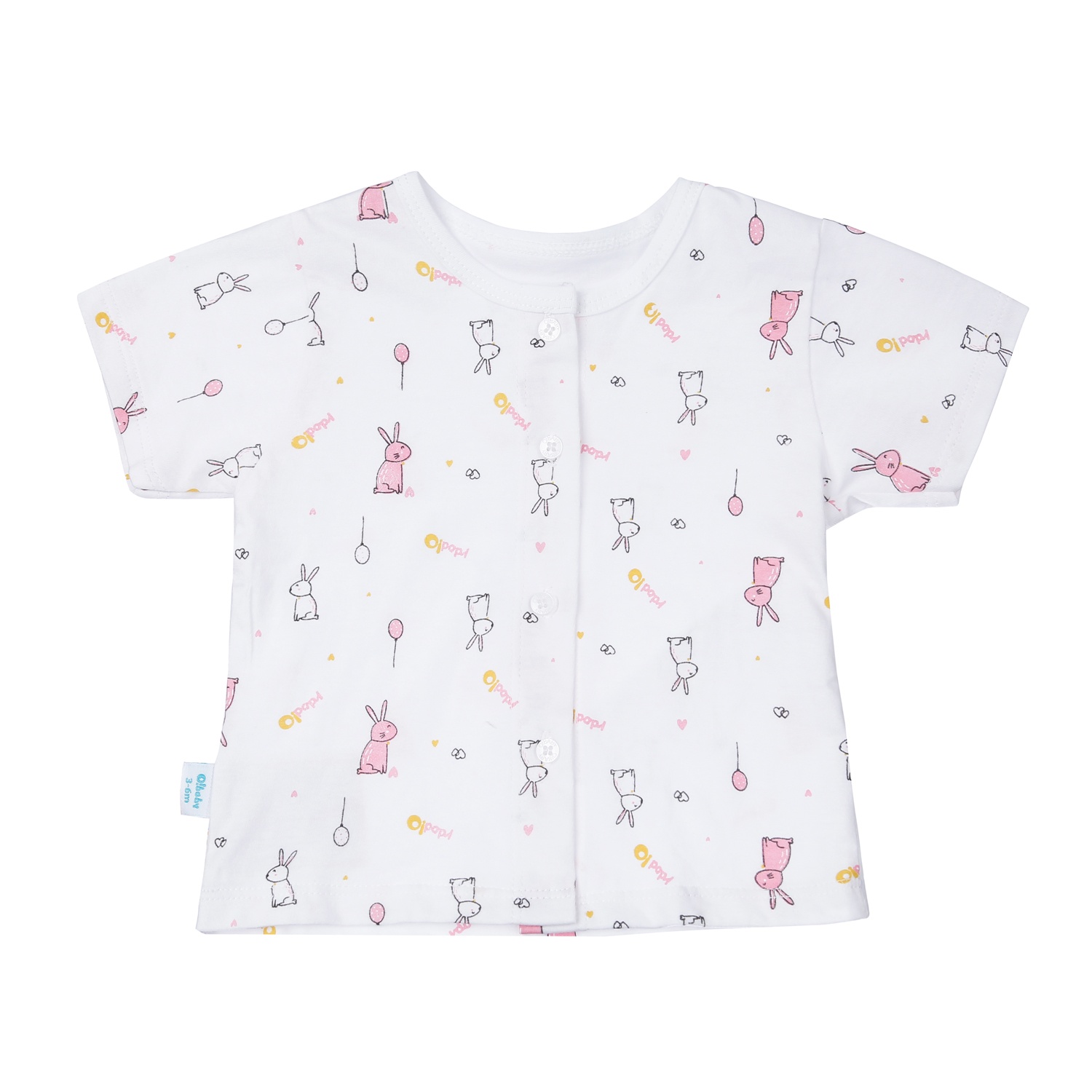 Bộ quần áo cộc tay cài giữa O!Baby in thỏ DN23  hình 2