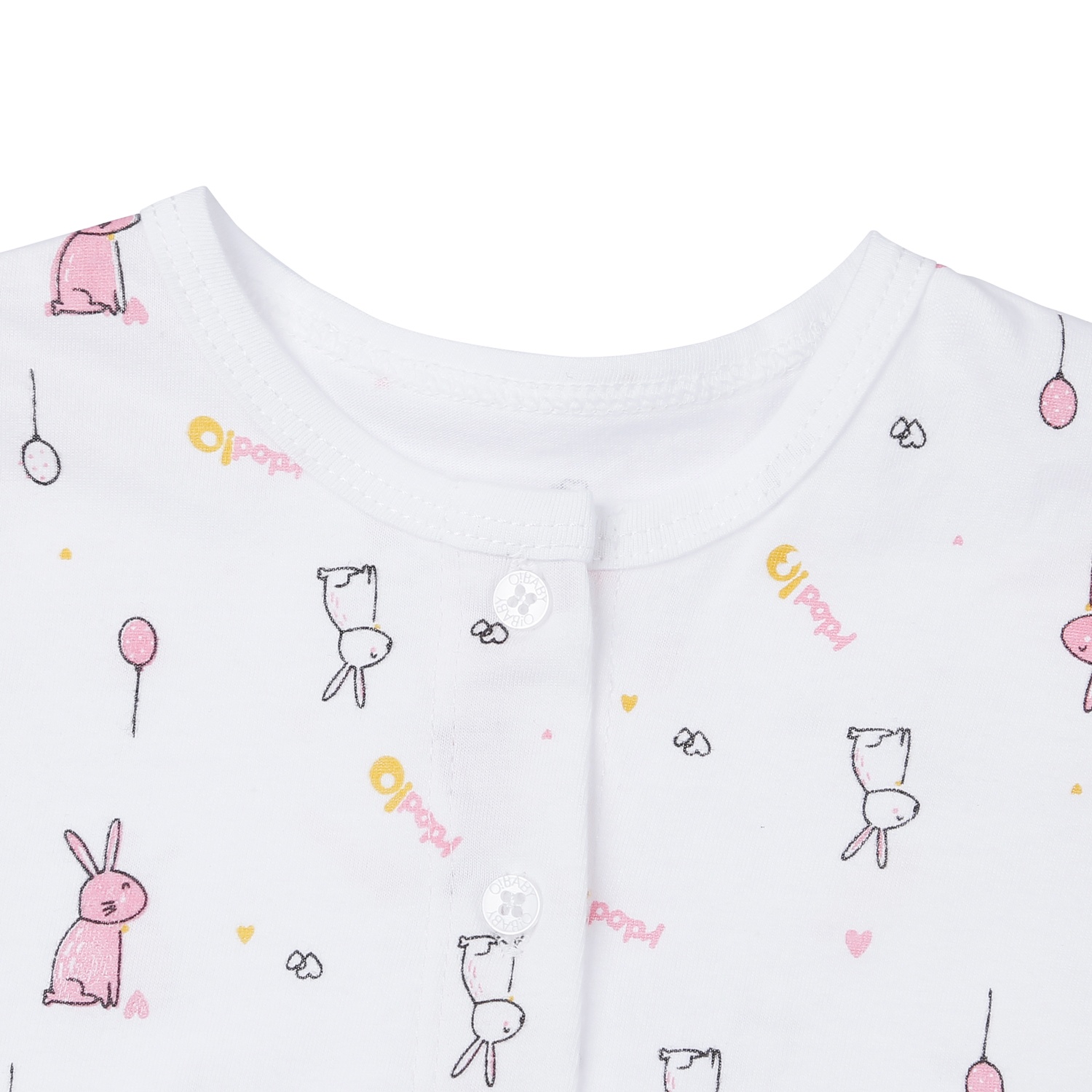 Bộ quần áo cộc tay cài giữa O!Baby in thỏ DN23  hình 3