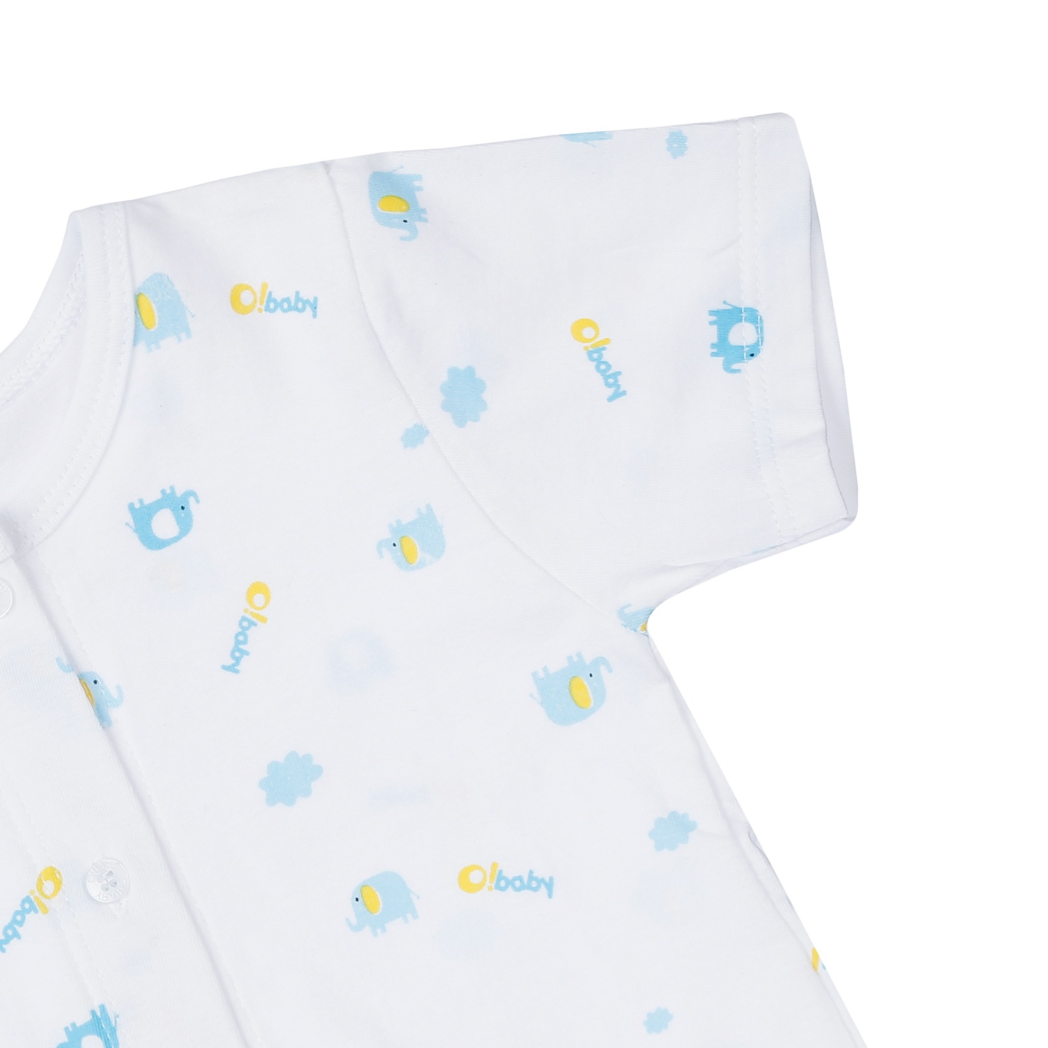 Bộ quần áo cộc tay cài giữa O!Baby in voi DN23 hình 3