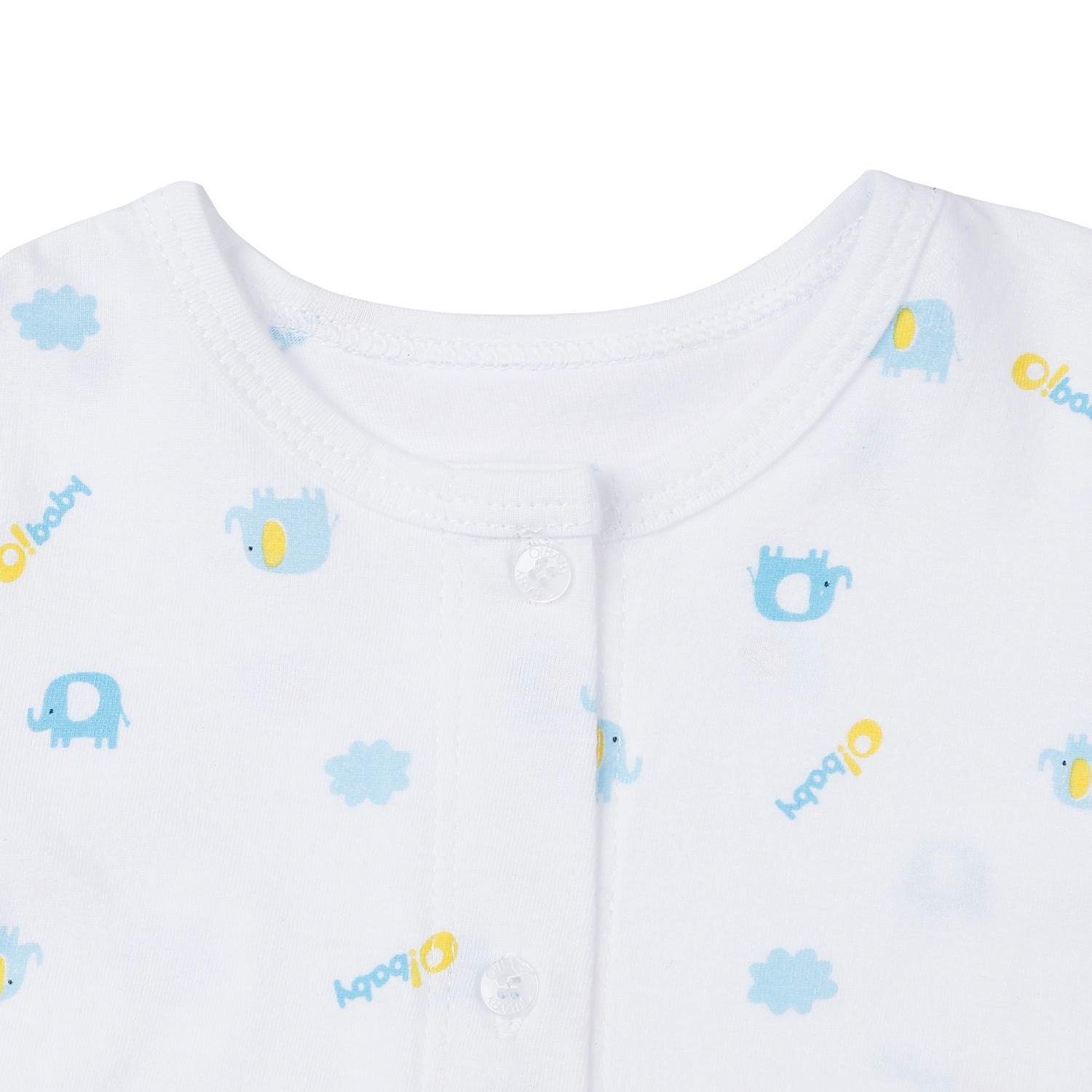 Bộ quần áo cộc tay cài giữa O!Baby in voi DN23 hình 4