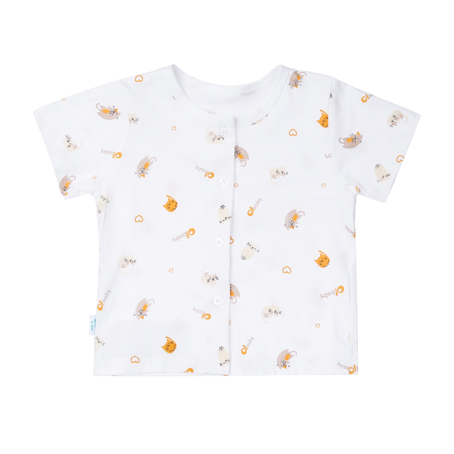 Bộ quần áo cộc tay O!Baby in mèo DN23 (Trắng) hình 2