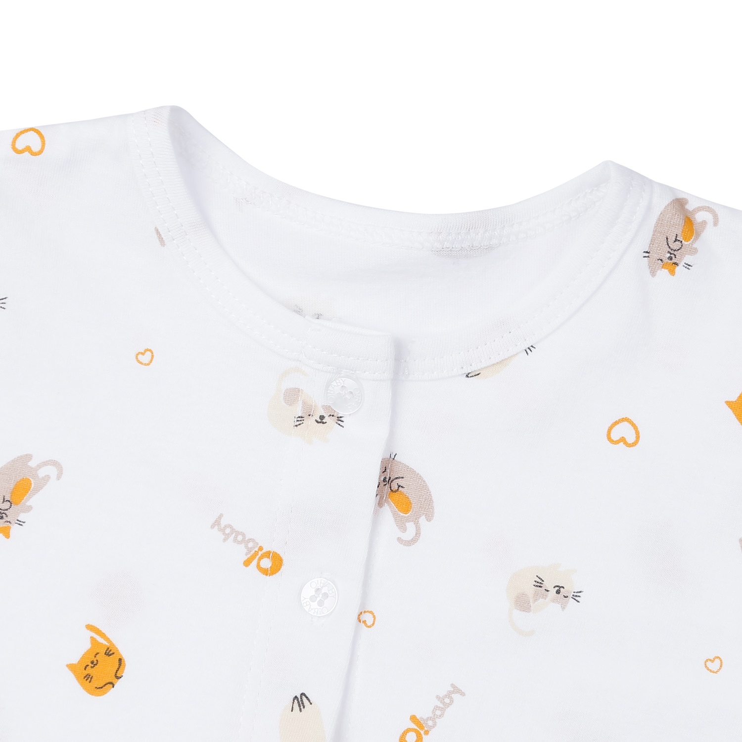Bộ quần áo cộc tay O!Baby in mèo DN23 (Trắng) hình 3