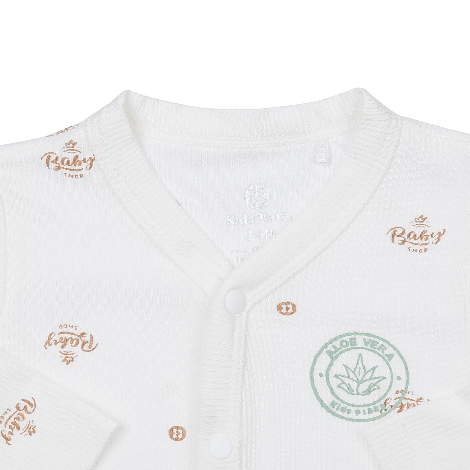 Bộ quần áo dài tay cài giữa KidsPlaza Fresh air ND23H (Trắng) hình 3