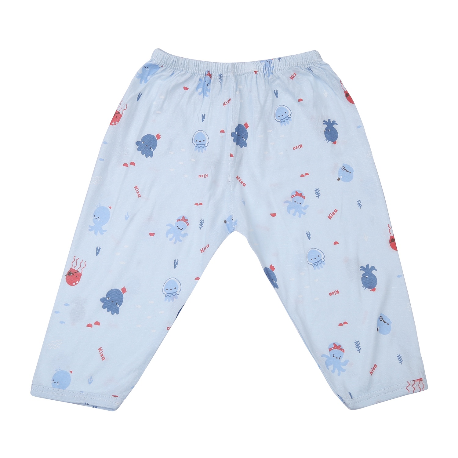 Bộ quần áo dài tay cài giữa Kiza in bạch tuộc BA23T (Xanh) 