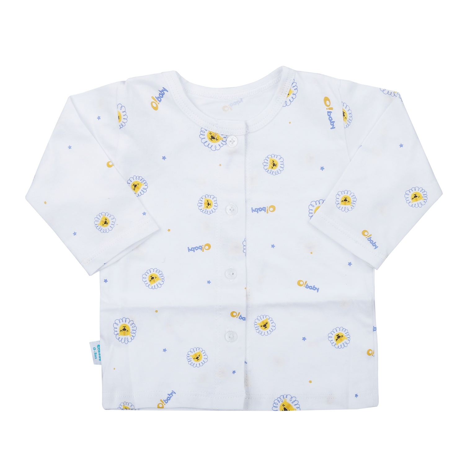 Bộ quần áo dài tay cài giữa O!Baby in sư tử DN23 hình 2