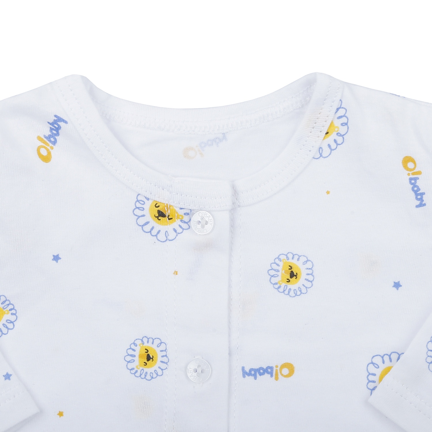 Bộ quần áo dài tay cài giữa O!Baby in sư tử DN23 hình 4
