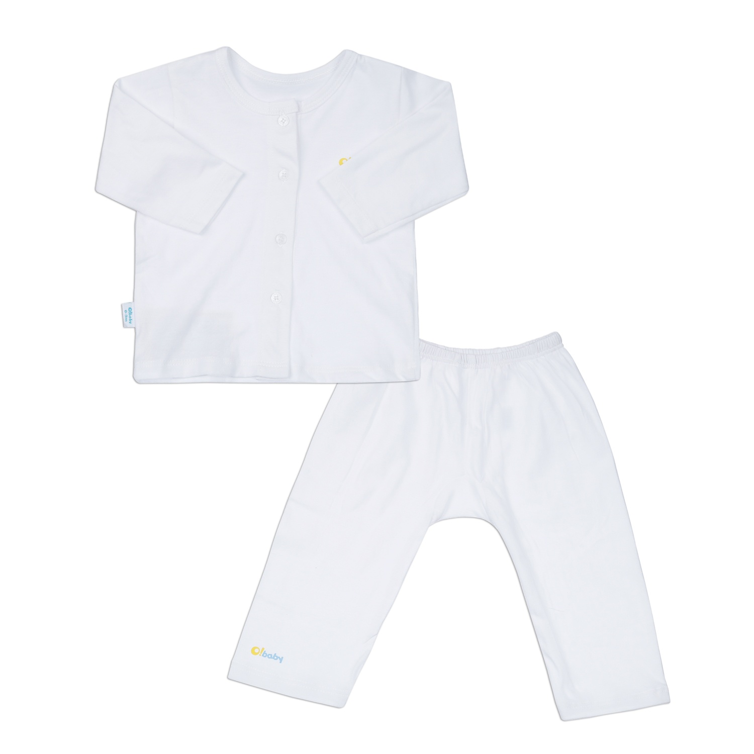 Bộ quần áo dài tay O!Baby DN23 (Trắng) hình 1