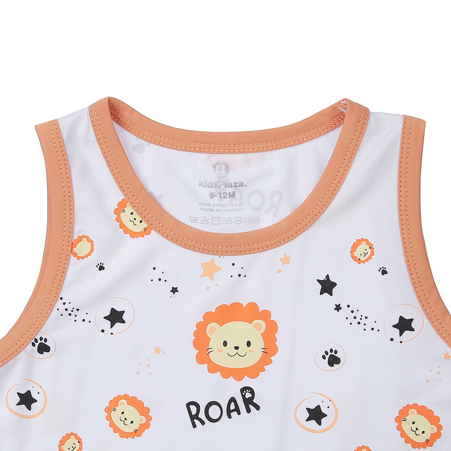 Body ba lỗ bé trai KidsPlaza in sư tử TT23H (Trắng)