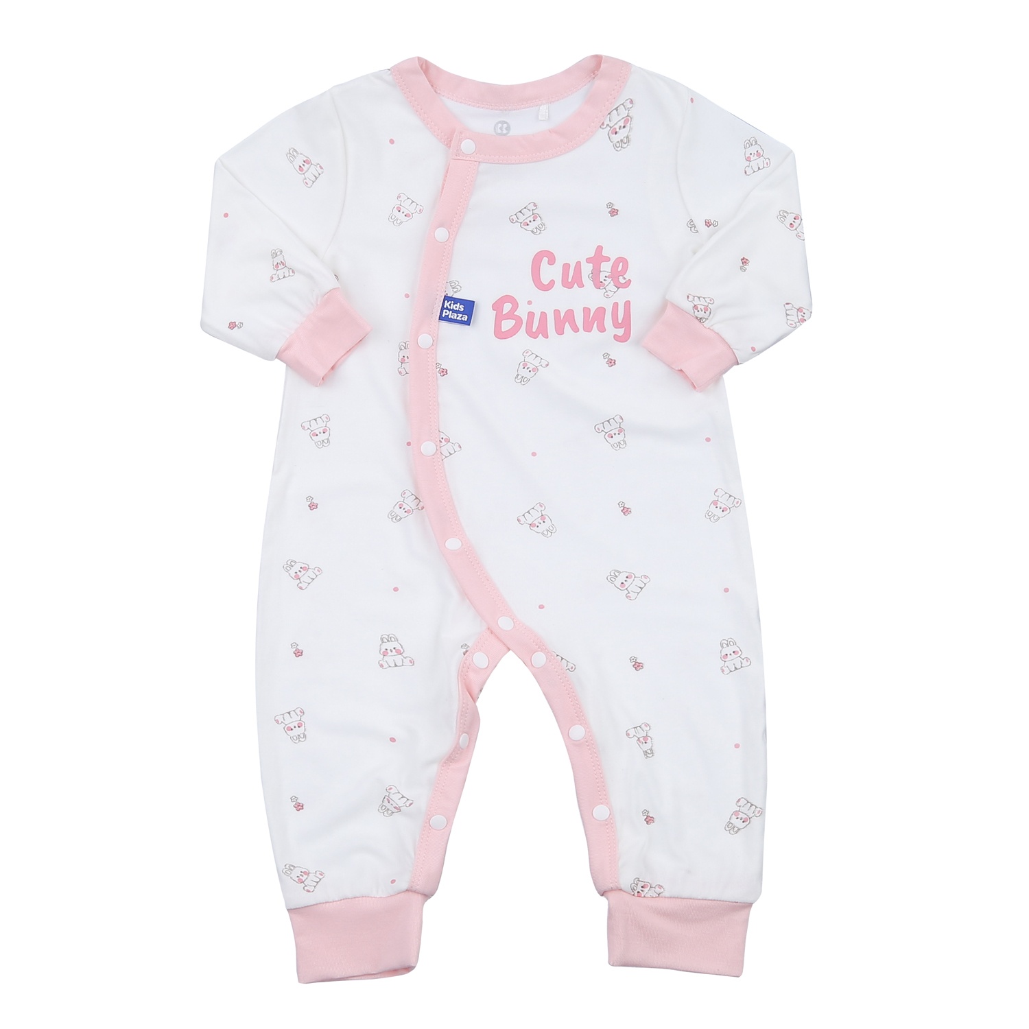 Body dài tay cài lệch KidsPlaza Otis ND23T (Trắng hồng)