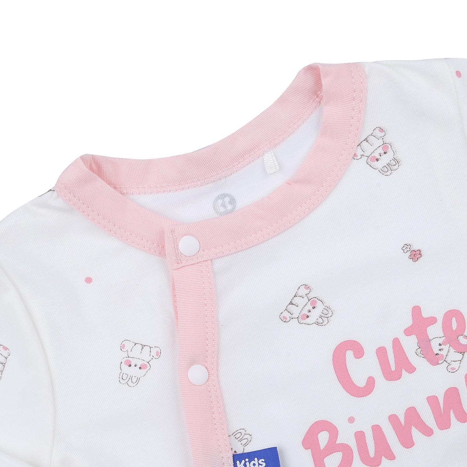 Body dài tay cài lệch KidsPlaza Otis ND23T (Trắng hồng)