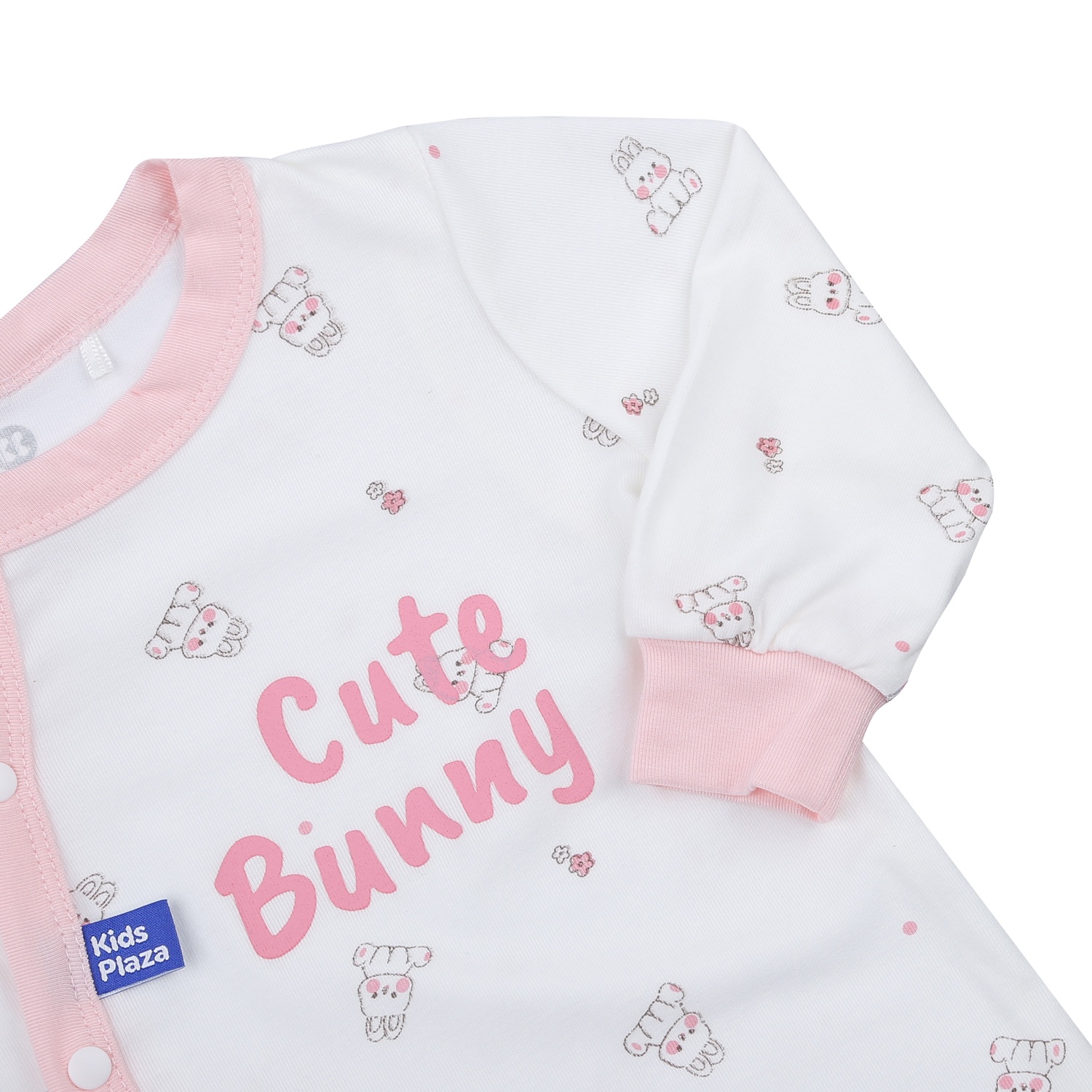 Body dài tay cài lệch KidsPlaza Otis ND23T (Trắng hồng)