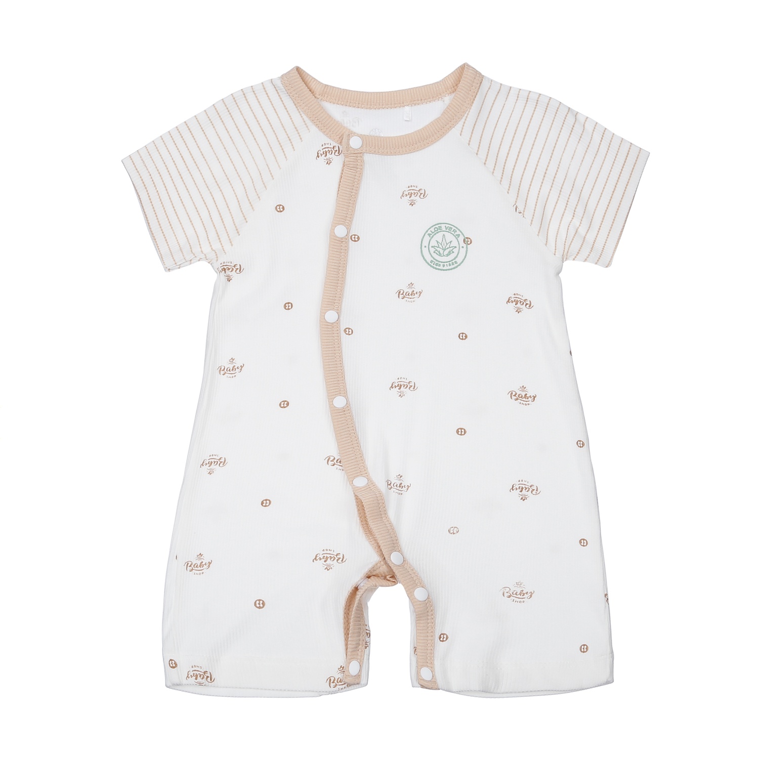 Body sơ sinh cộc tay KidsPlaza cài giữa fresh air ND23H (Trắng)