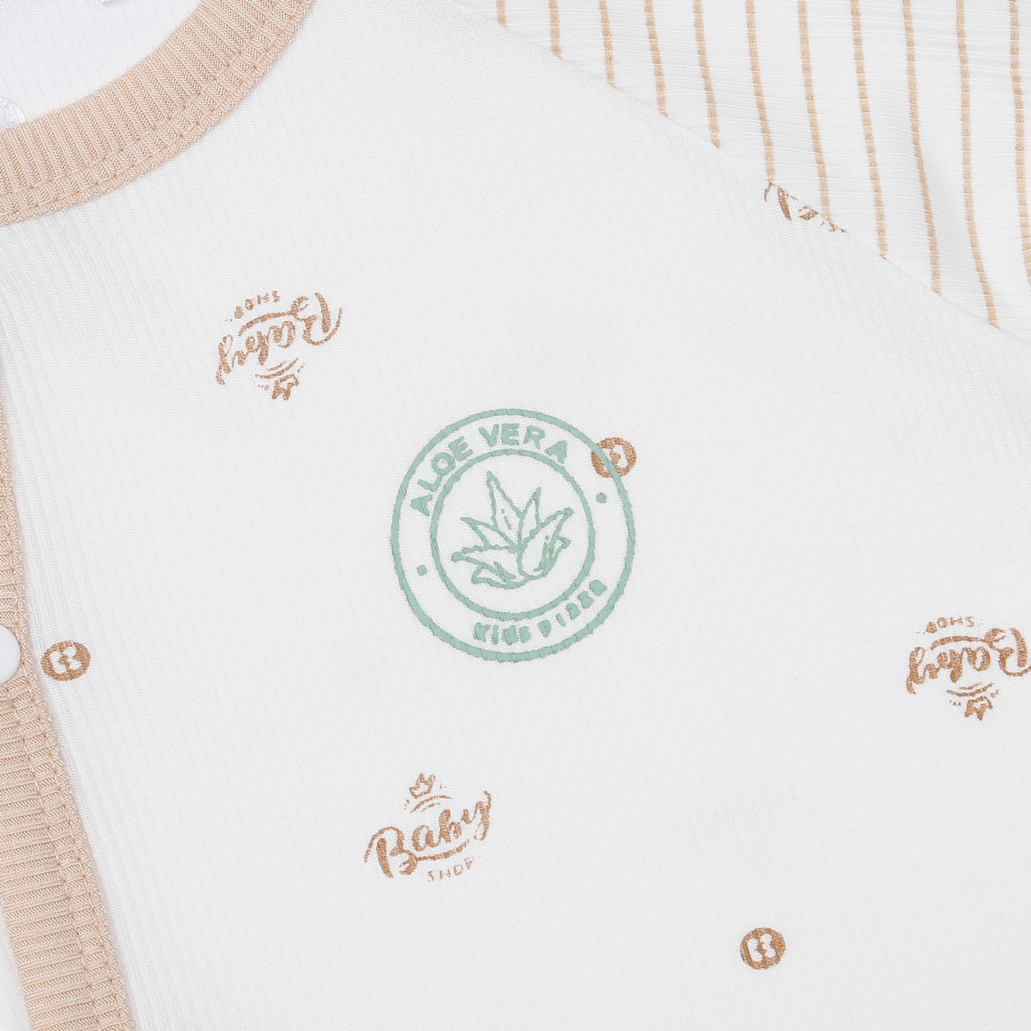 Body sơ sinh cộc tay KidsPlaza cài giữa fresh air ND23H (Trắng)