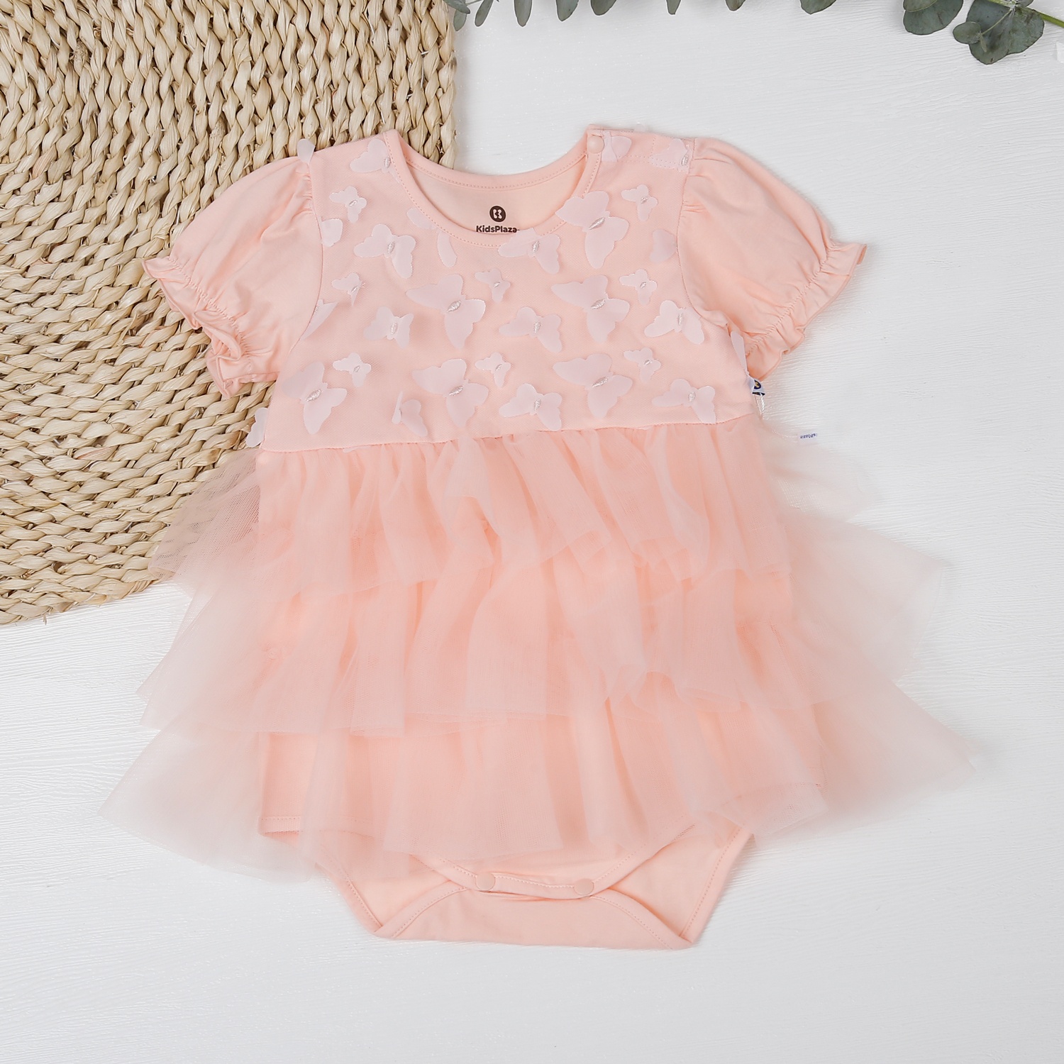 Body váy cộc KidsPlaza tầng gắn hoa HN23H (Hồng)