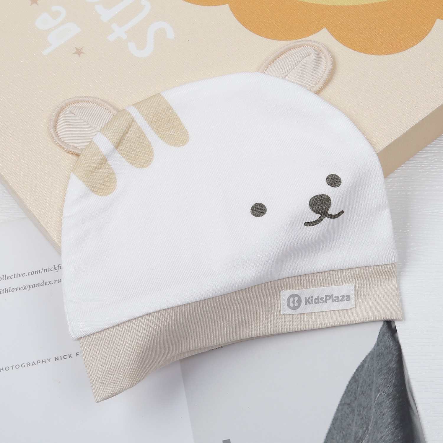 Mũ sơ sinh KidsPlaza Otis ND23H (Trắng be) hình 4