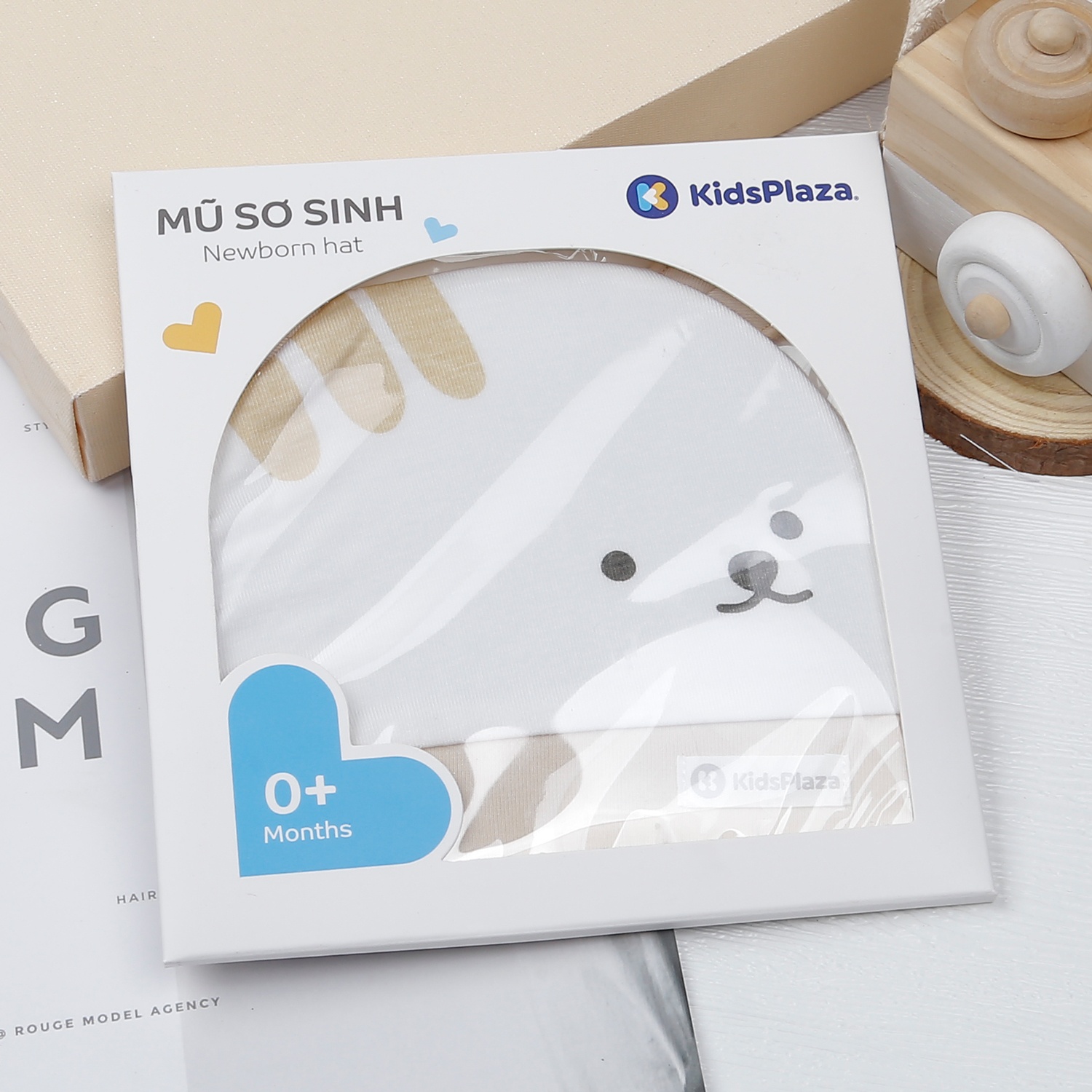 Mũ sơ sinh KidsPlaza Otis ND23H (Trắng be) hình 5