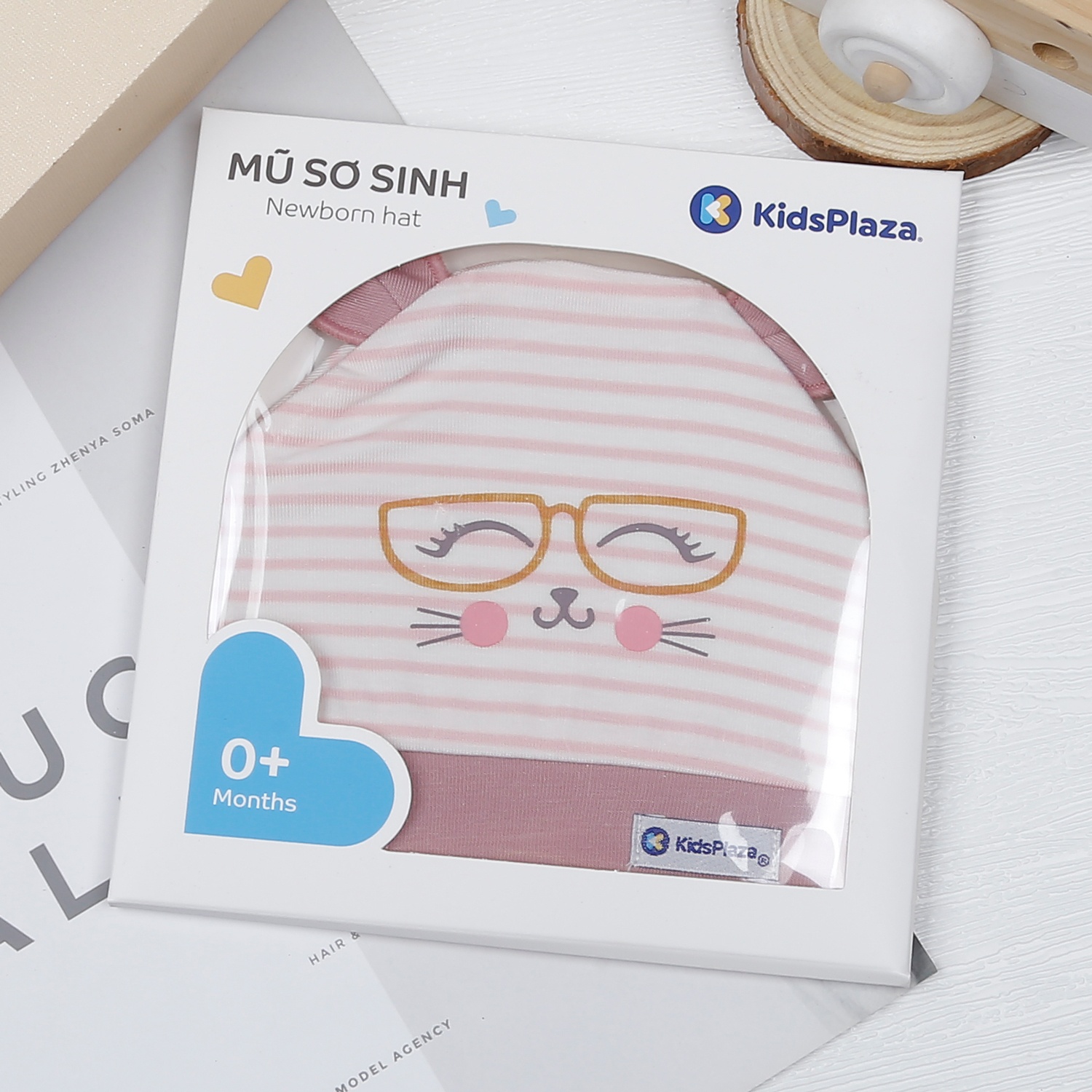 Mũ sơ sinh KidsPlaza Otis ND23H (Hồng) hình 1