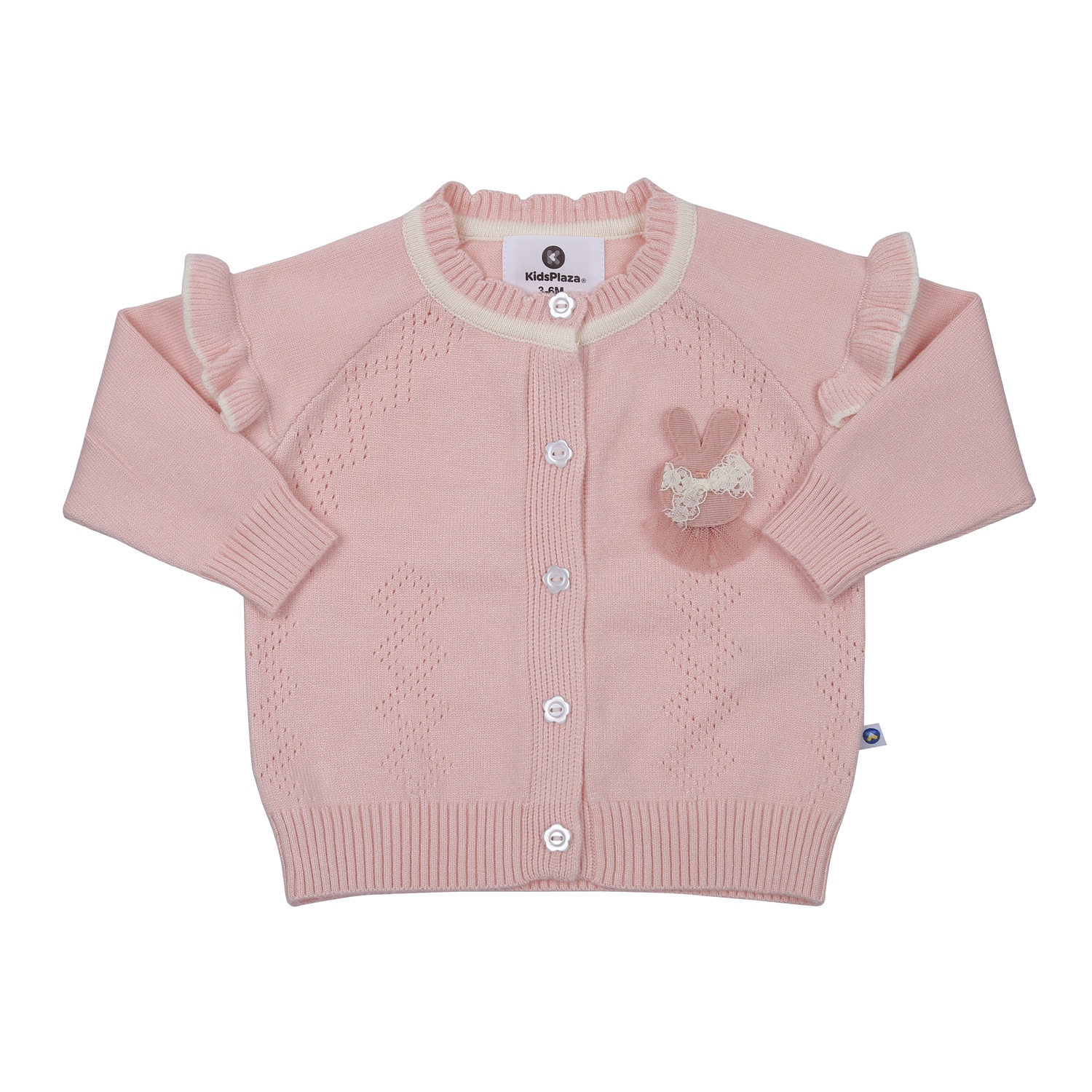 Bộ len sơ sinh bé gái KidsPlaza thêu thỏ HN23D (Hồng)  hình 2