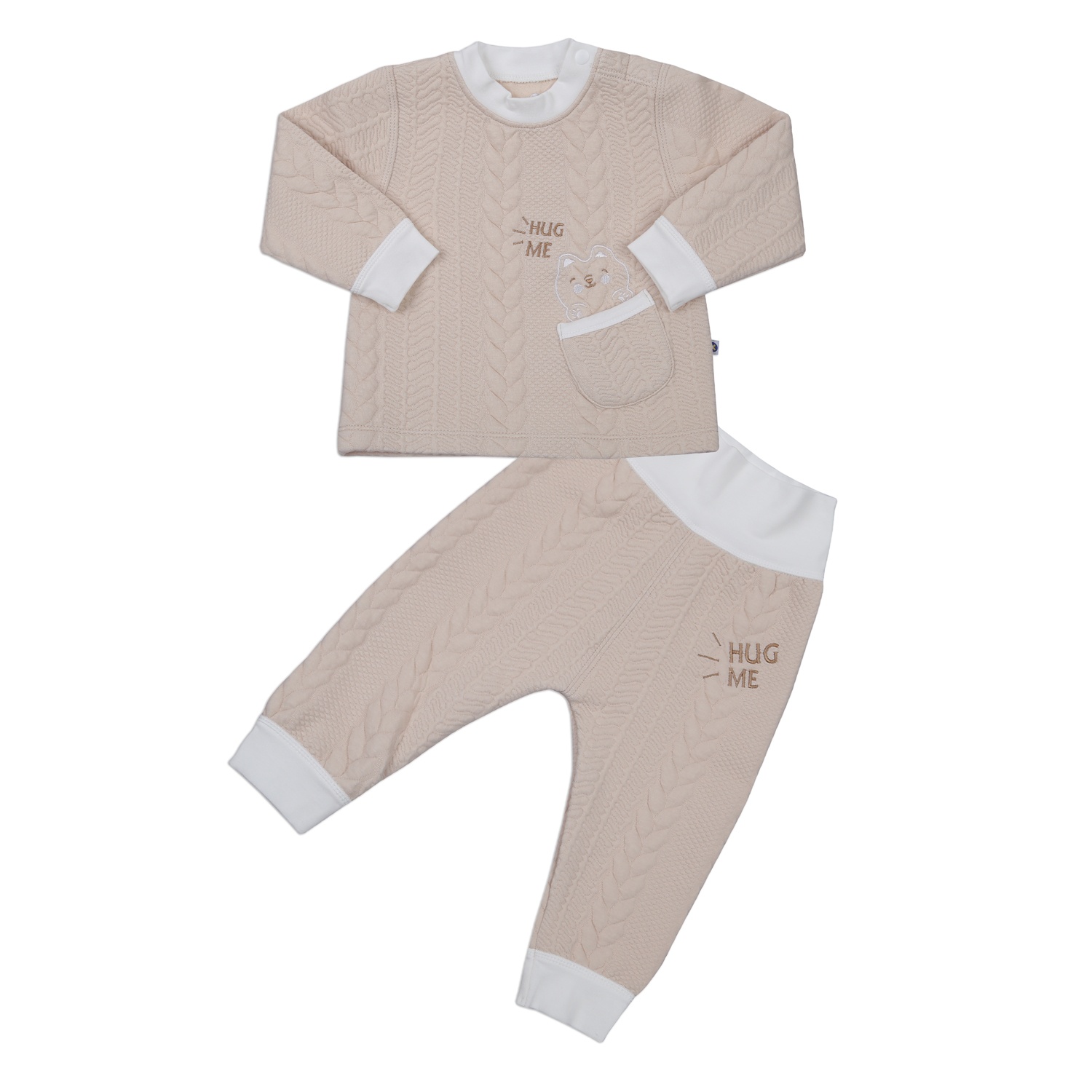 Bộ quần áo bông cài vai KidsPlaza HN23D (Be)