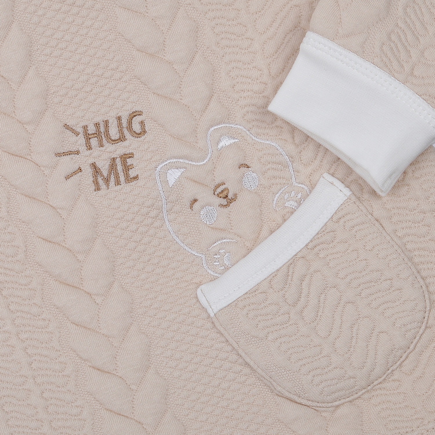 Bộ quần áo bông cài vai KidsPlaza HN23D (Be)