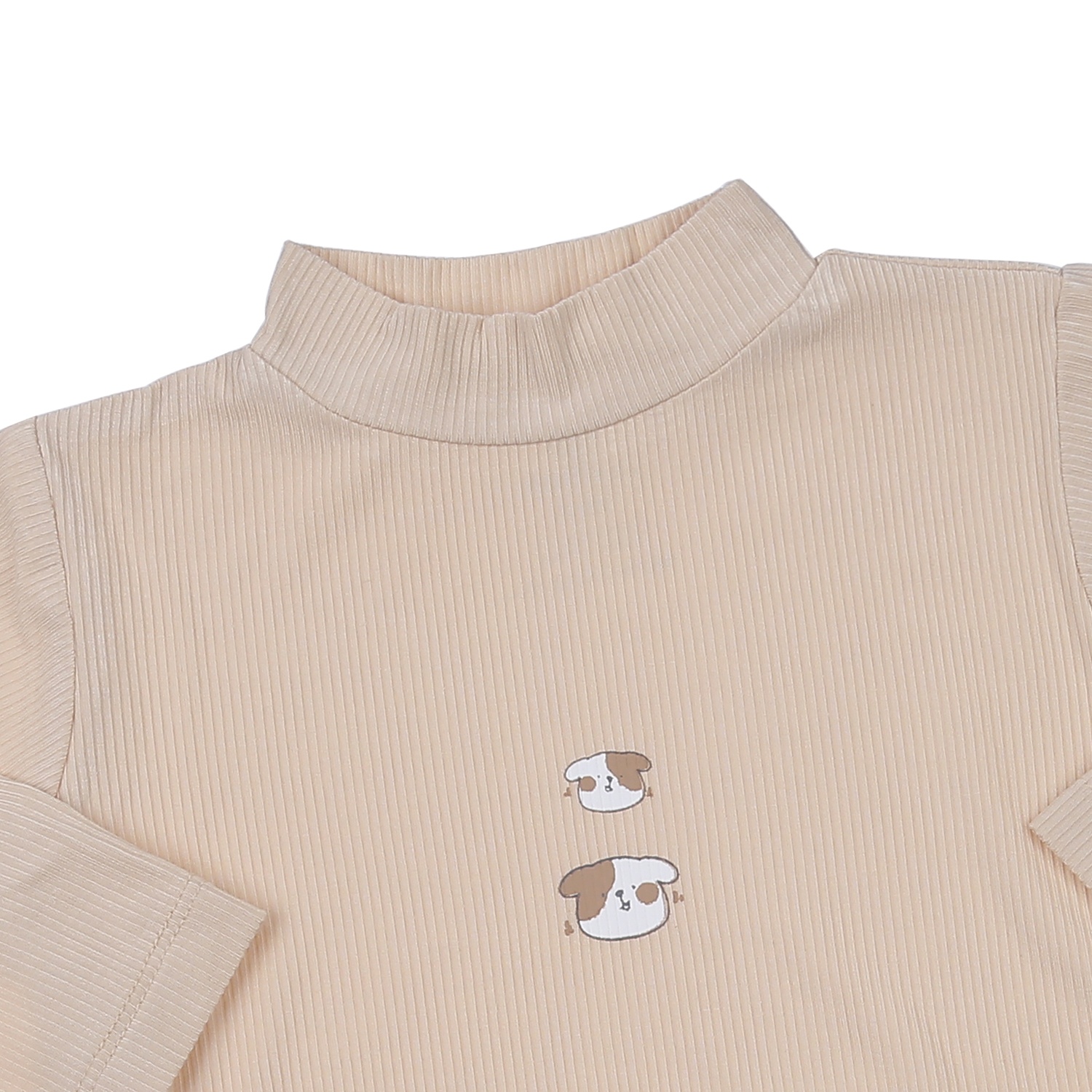 Áo sơ sinh cổ 3 phân KidsPlaza kẻ tăm ND23T (Be) hình 3