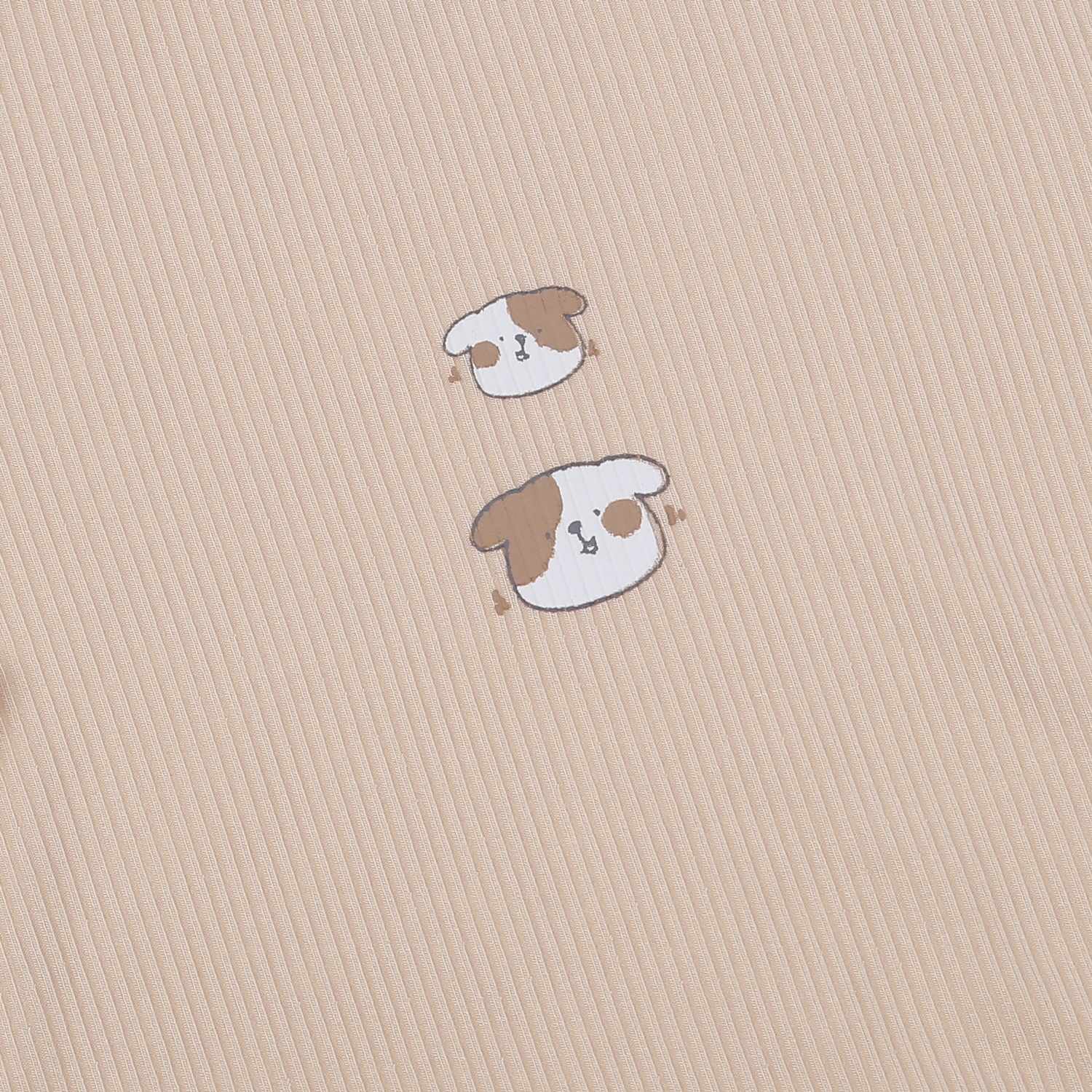 Áo sơ sinh cổ 3 phân KidsPlaza kẻ tăm ND23T (Be) hình ngộ nghĩnh)