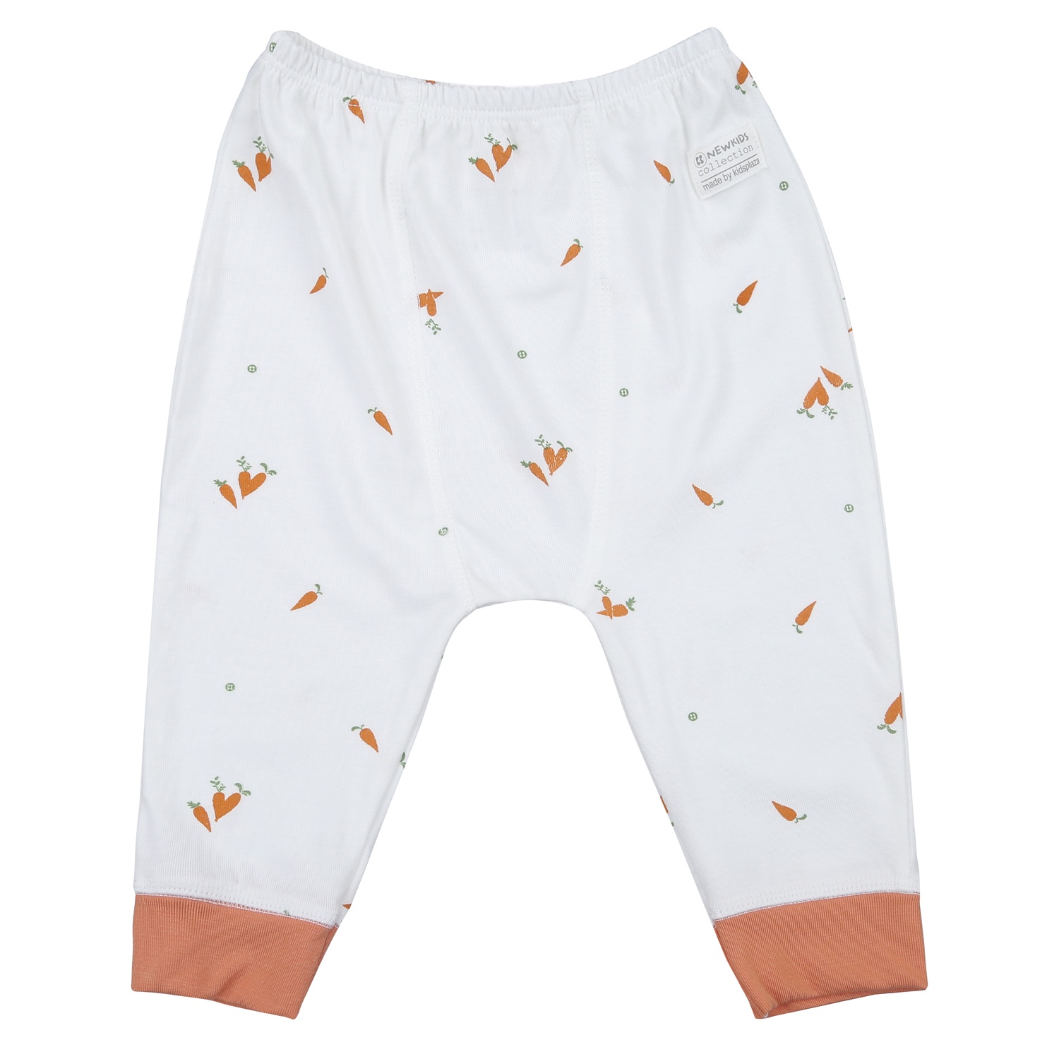 Bộ quần áo dài tay cài giữa KidsPlaza Otis in cà rốt ND23T (Trắng cam)