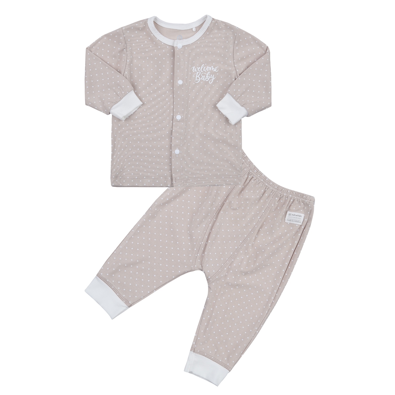 Bộ quần áo dài tay cài giữa KidsPlaza Otis ND23T (Be) hình 1