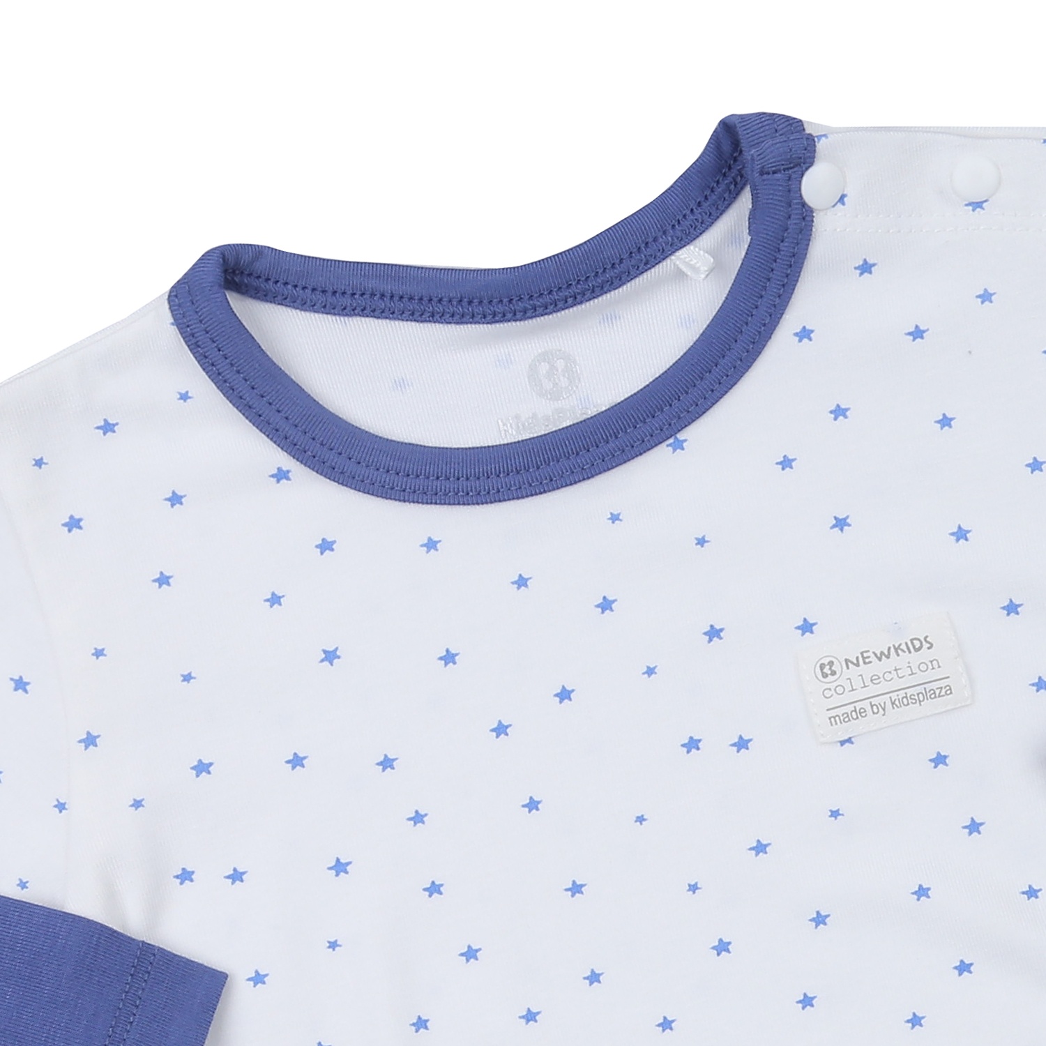 Bộ quần áo dài tay cài vai KidsPlaza Otis in sao ND23T (Trắng xanh) hình 3