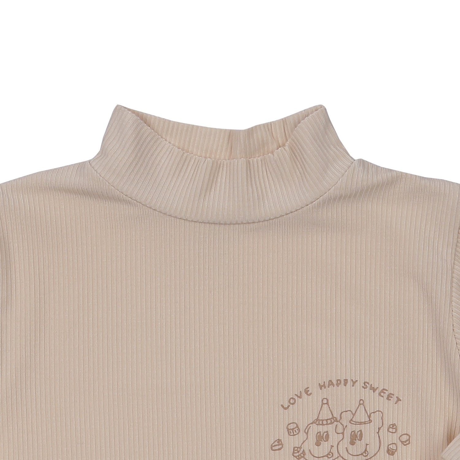 Bộ quần áo dài tay cổ 3 phân kẻ tăm KidsPlaza ND23T (Be)