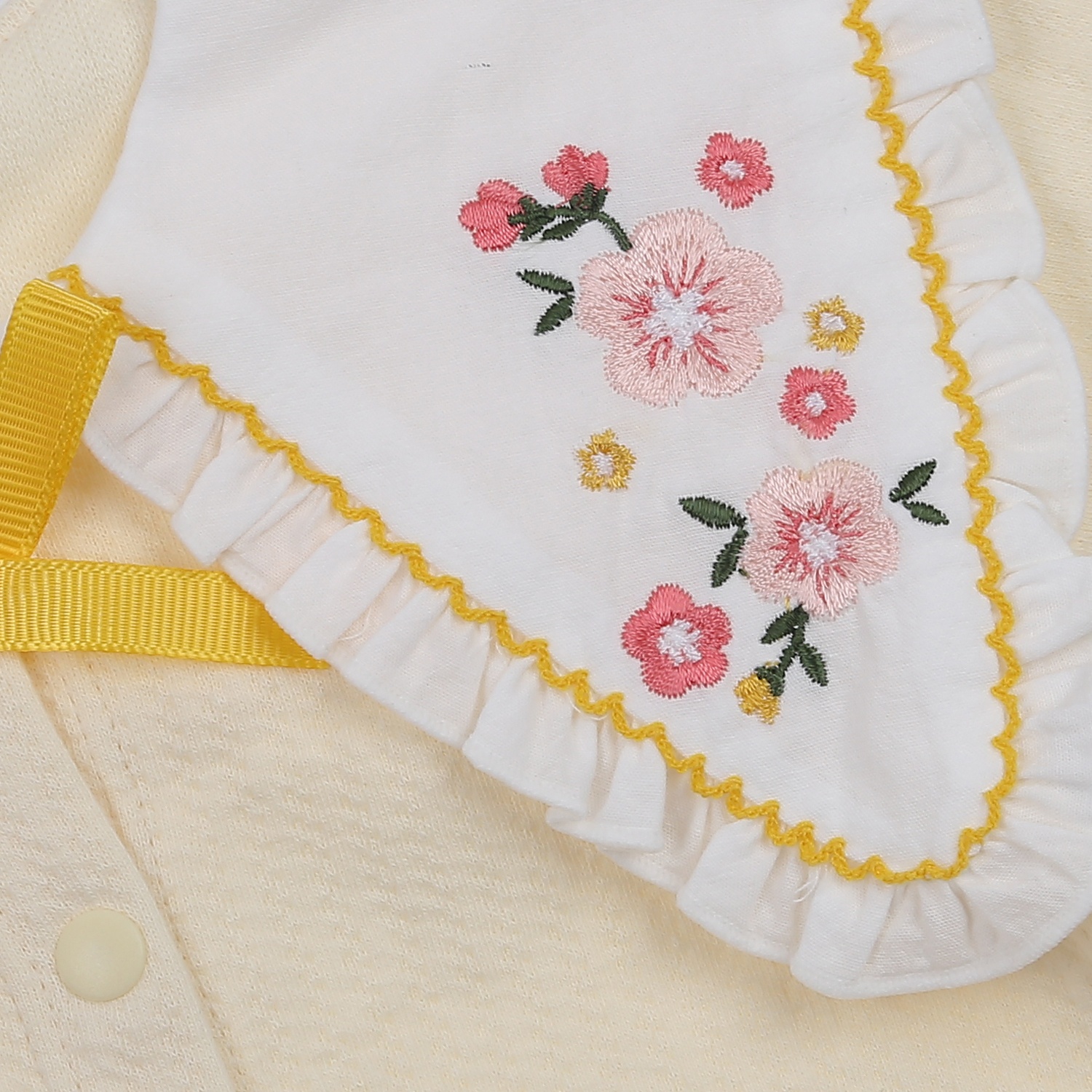 Body bé gái KidsPlaza cổ thêu hoa HN23T (Vàng)