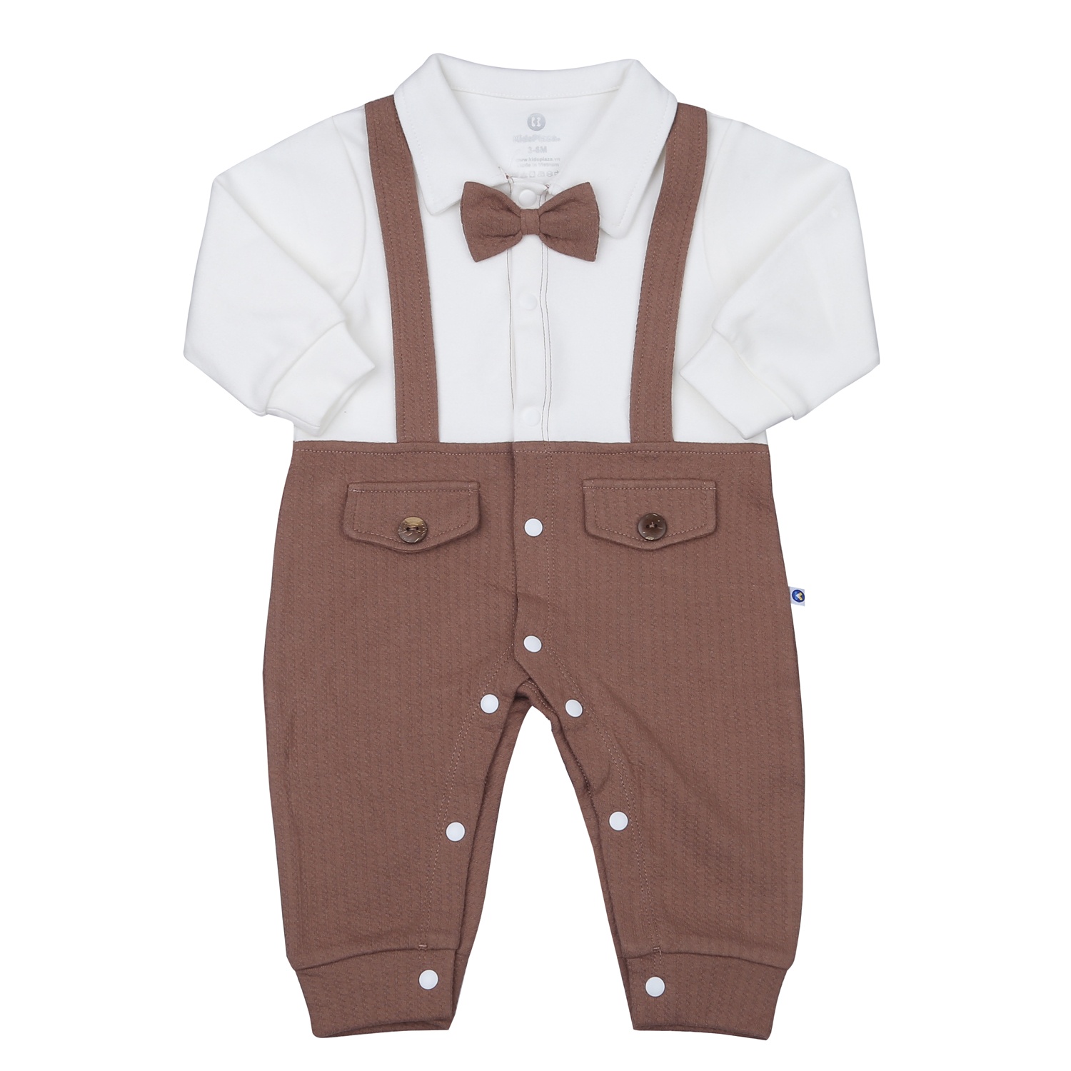 Body bé trai KidsPlaza hai dây HN23T (Trắng Nâu) hình 1