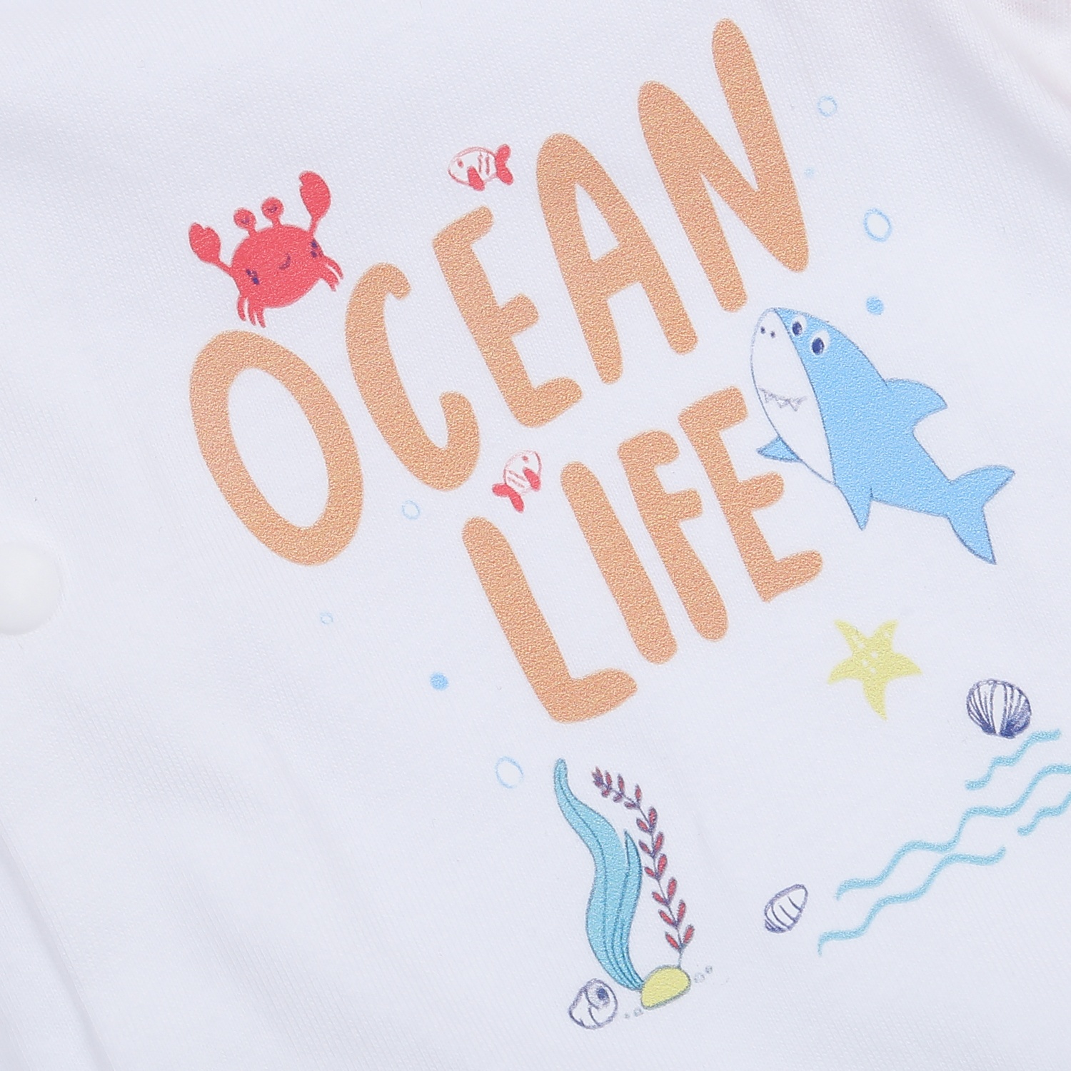 Body dài tay bé gái cài giữa KidsPlaza in Oceanlife M23T (Trắng hồng)